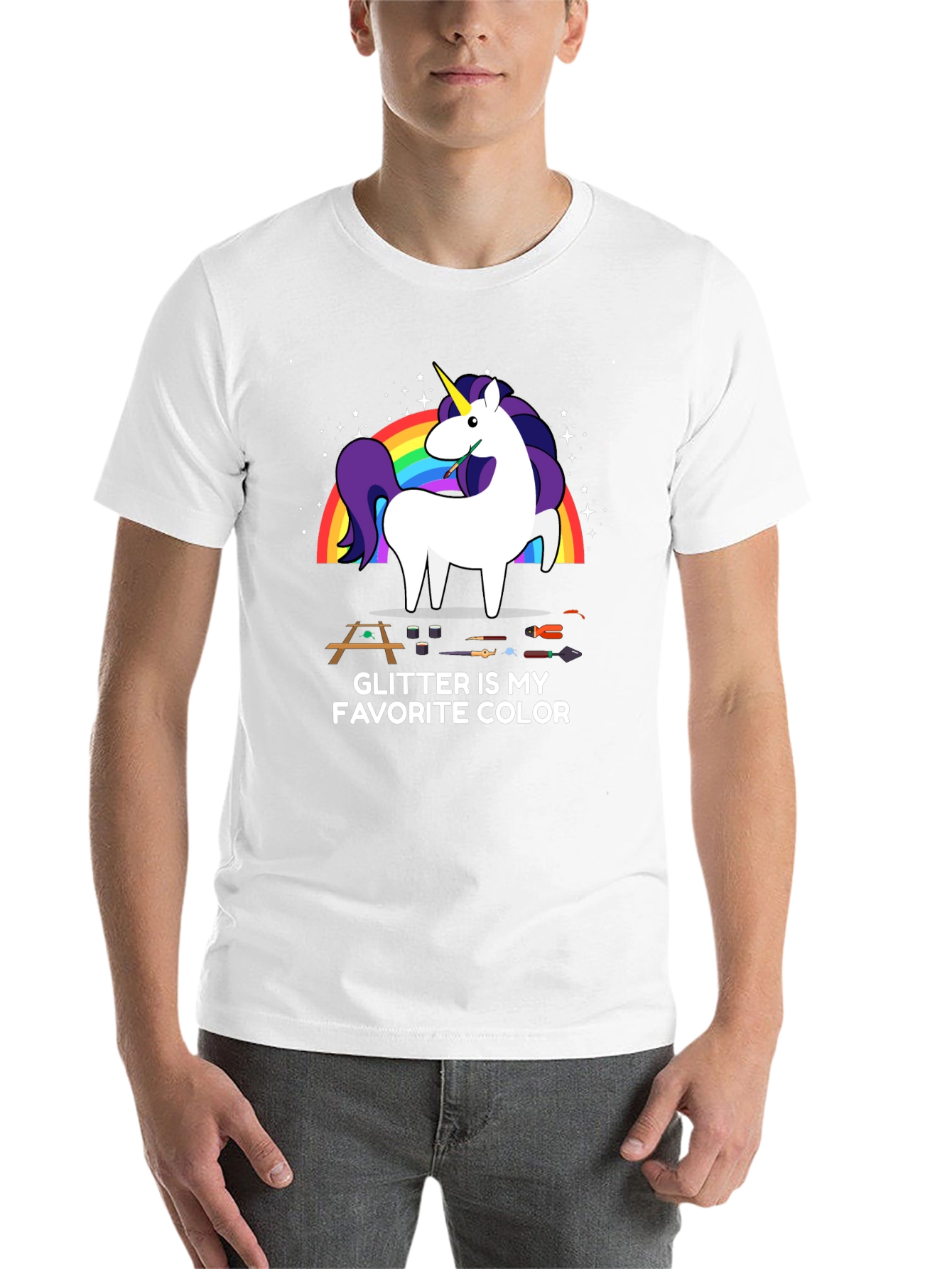 Black Glitter Is My Favorite Color T-Shirt Unicorn Carpenter view 14