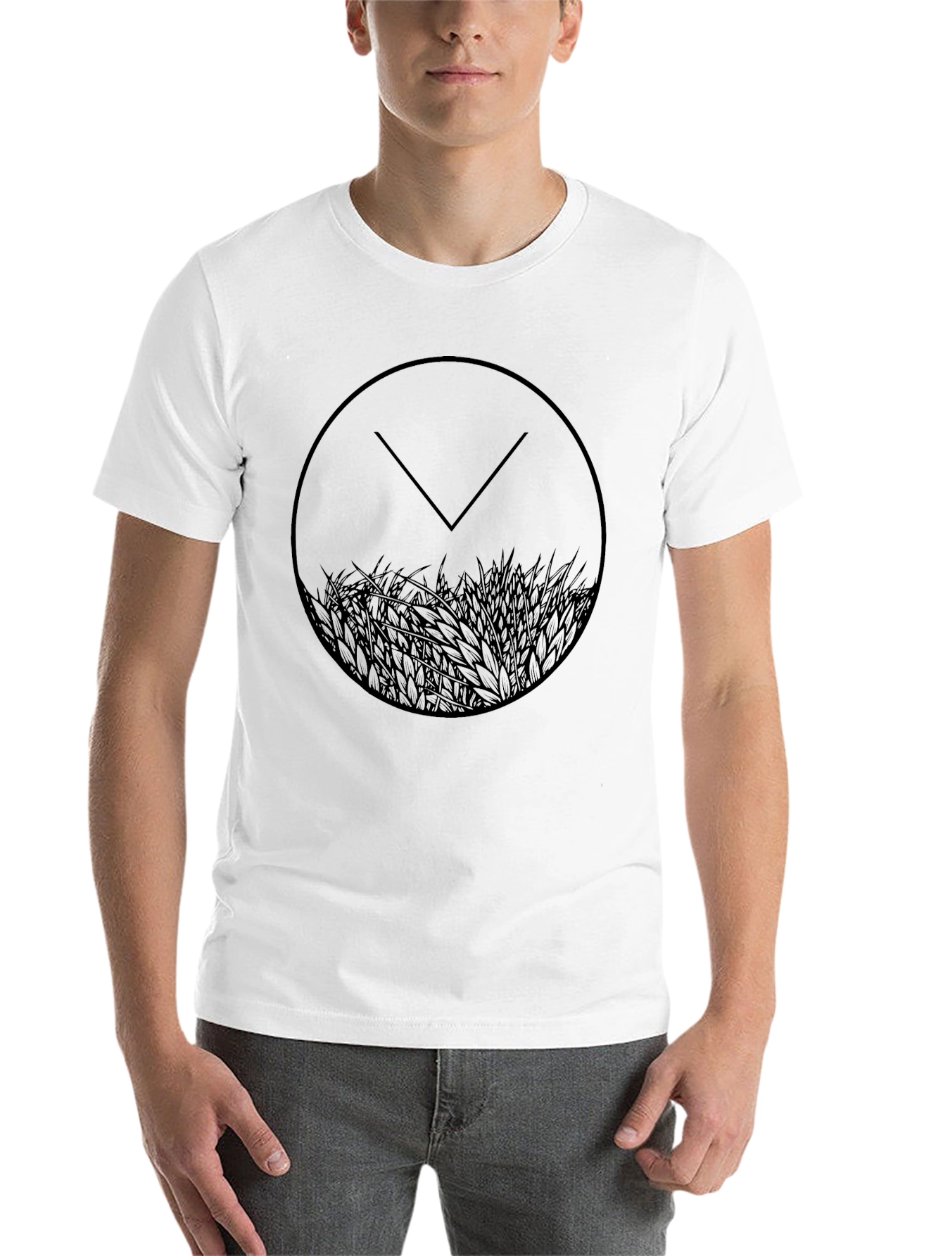 Black Graphic Tee: Circular Design, Minimalist Style view 14