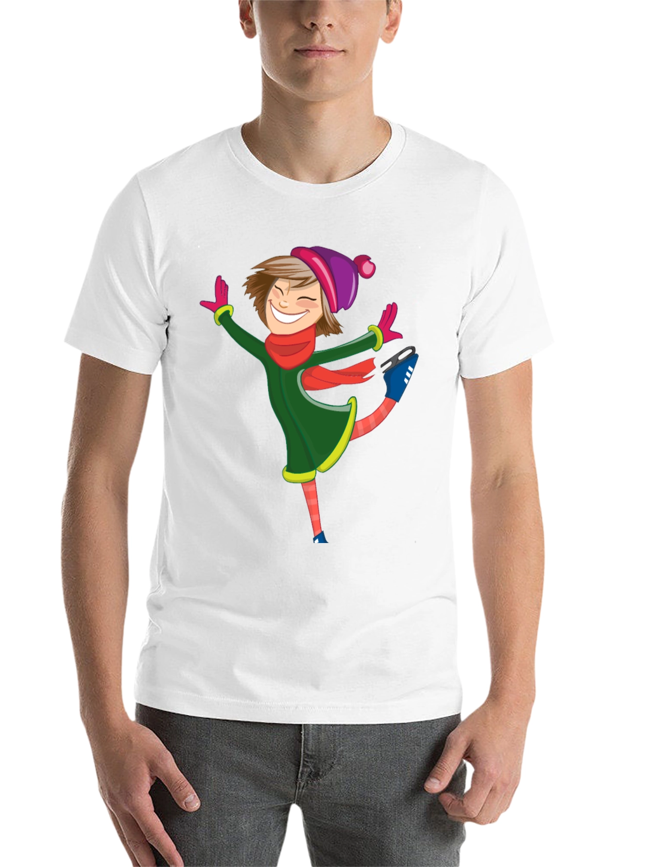 Black Skating Girl Graphic Tee - Black Cotton Blend Shirt view 14