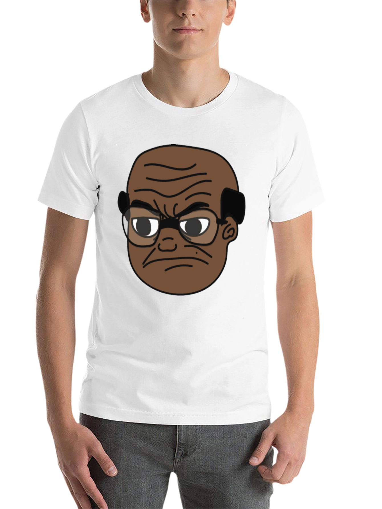 Black Angry Old Man Cartoon Graphic Tee view 14