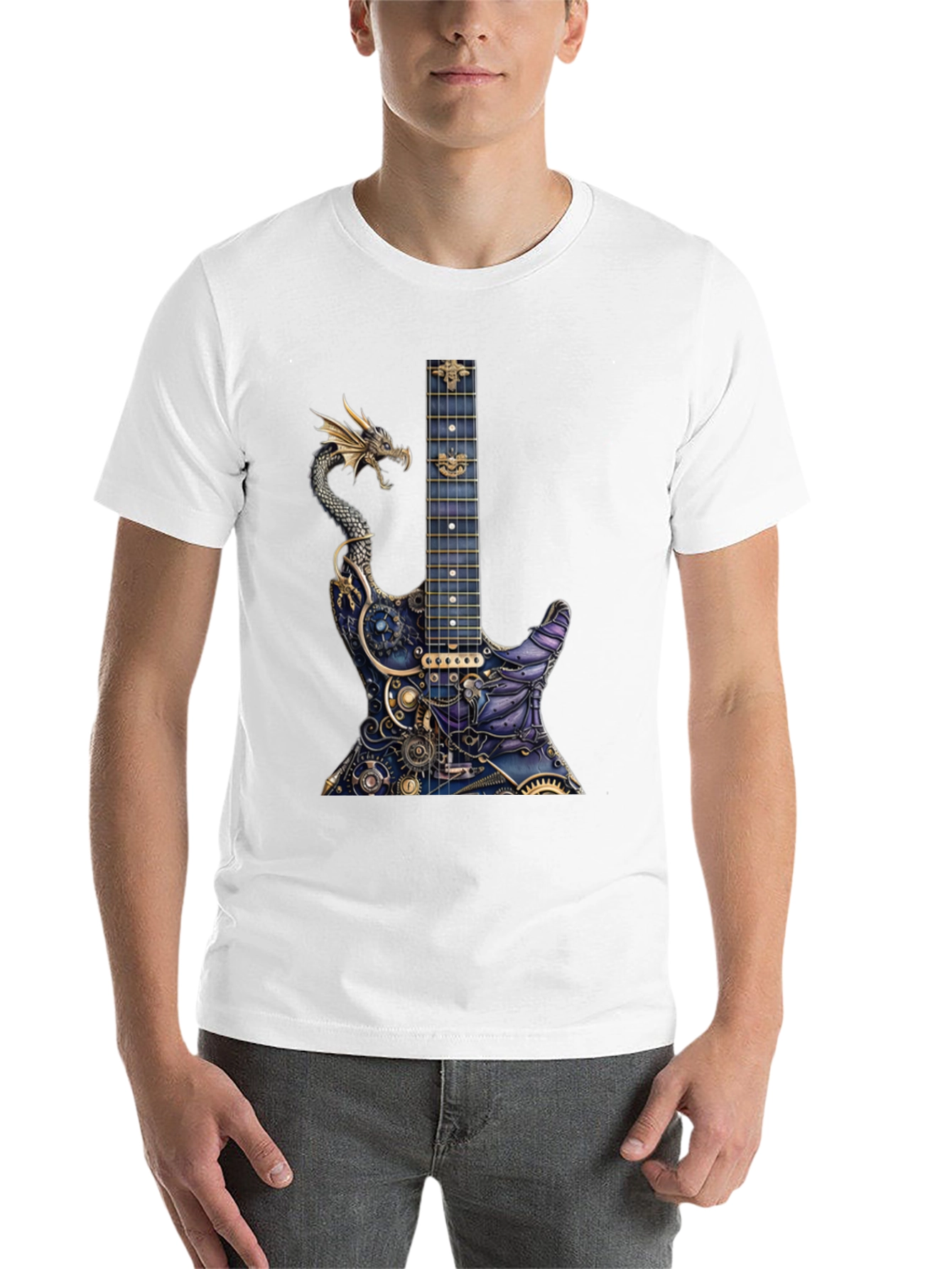 Black Dragon Gear Guitar Graphic Tee - Black view 14