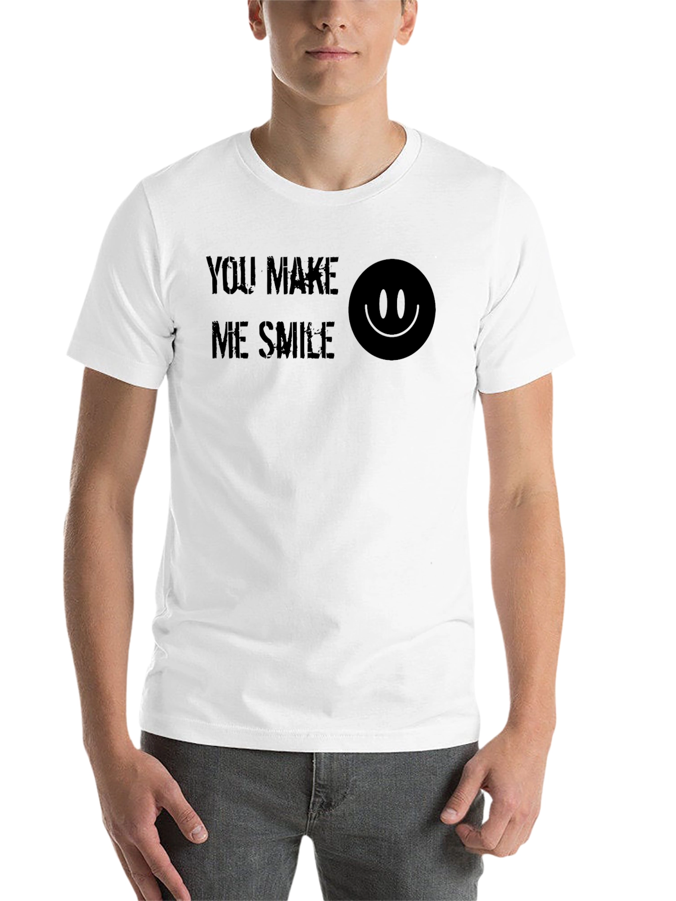 Black You Make Me Smile Graphic Print Tee - Black view 14