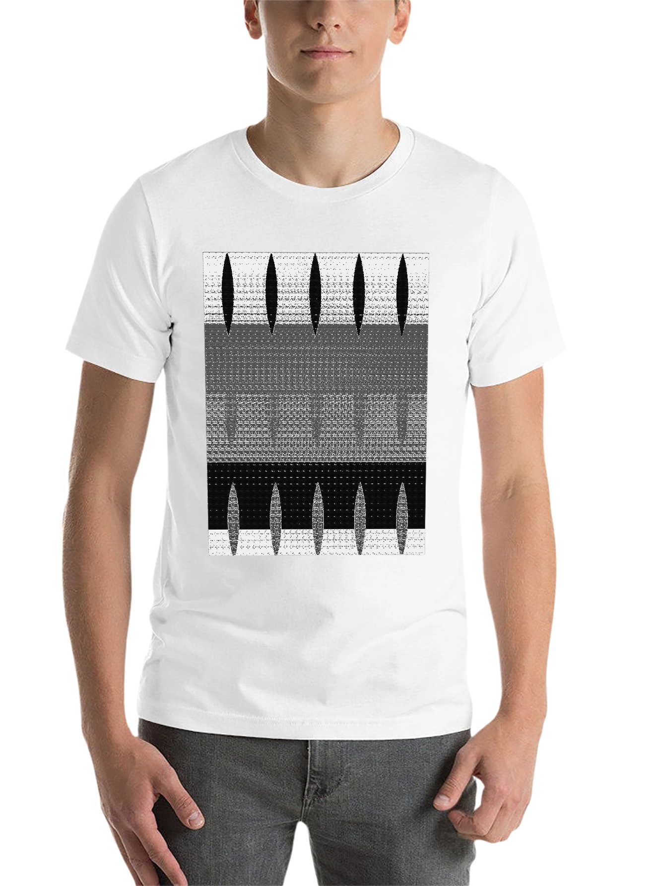 Black Abstract Graphic Print Black T-Shirt view 14