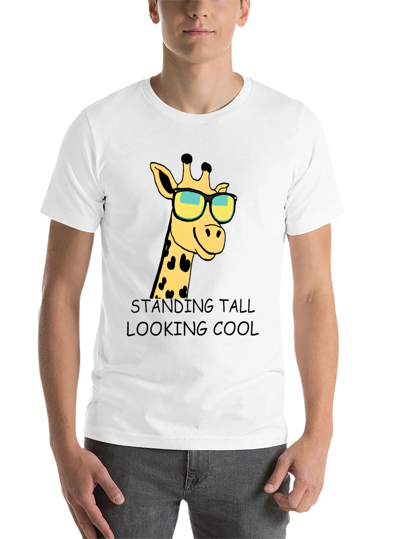 Black Giraffe Sunglasses Graphic T-Shirt: Standing Tall Looking Cool view 14
