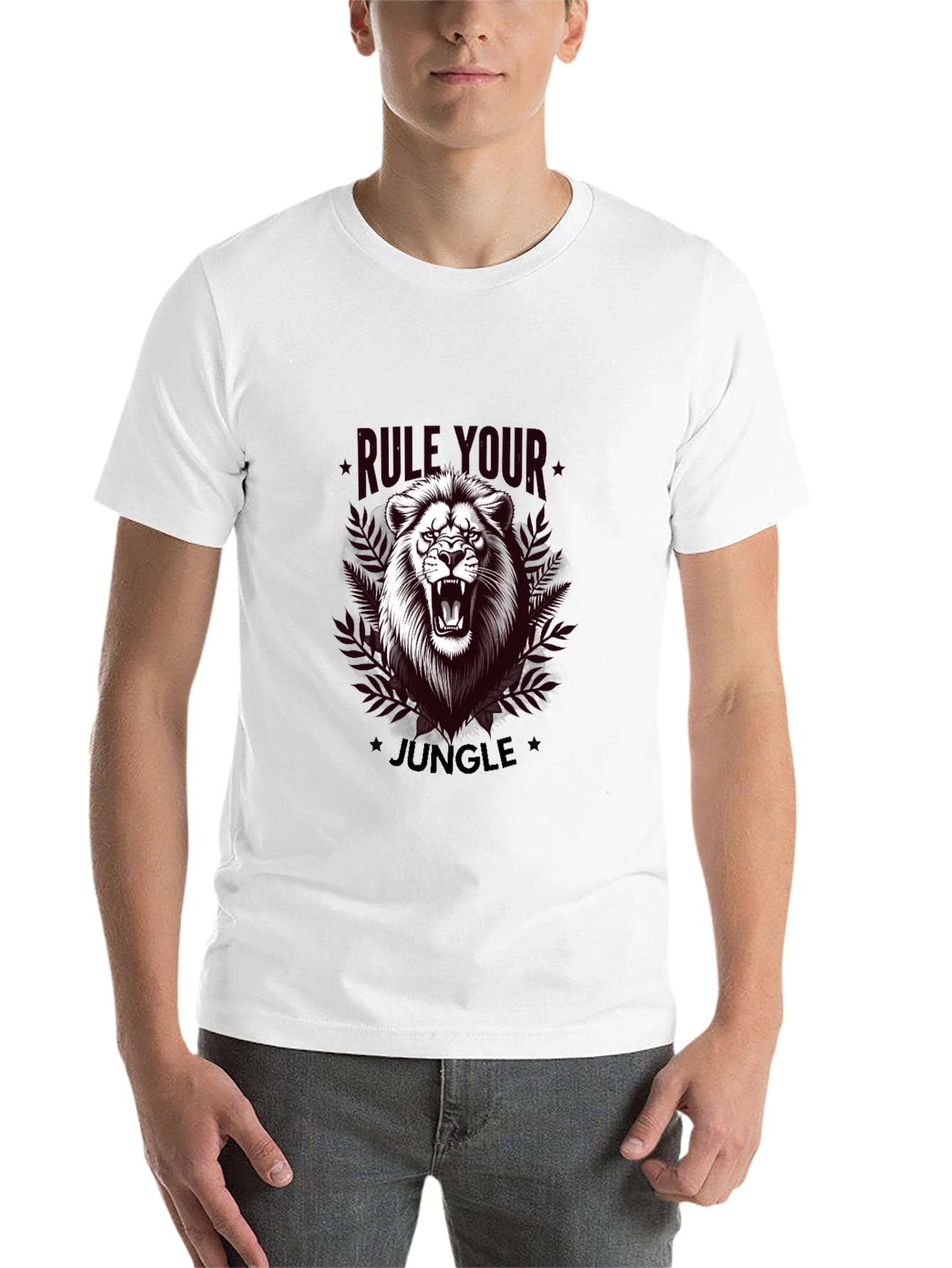 Black Rule Your Jungle Lion Graphic T-Shirt view 14