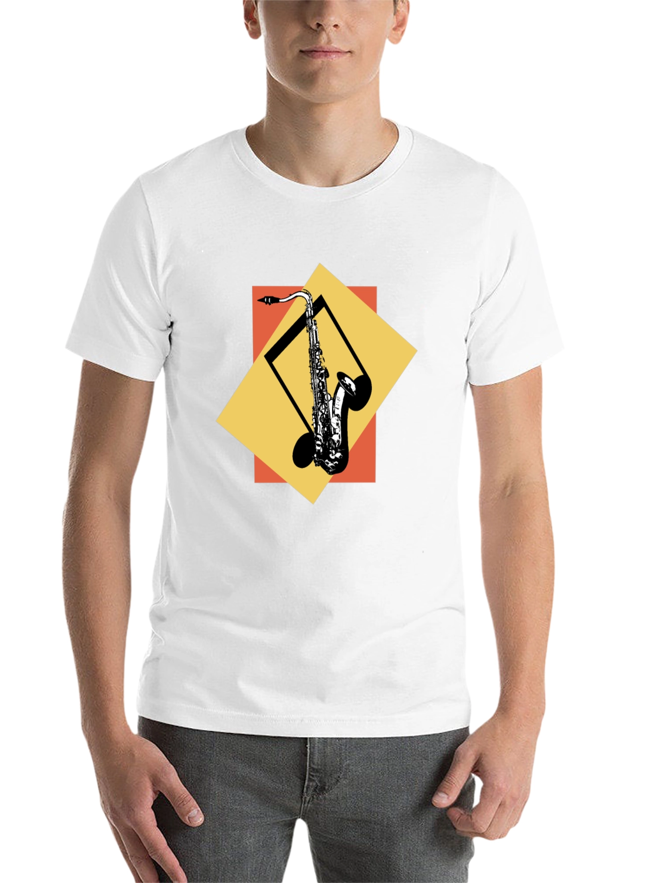 Black Saxophone Graphic Tee - Cool Music Lover Shirt view 14
