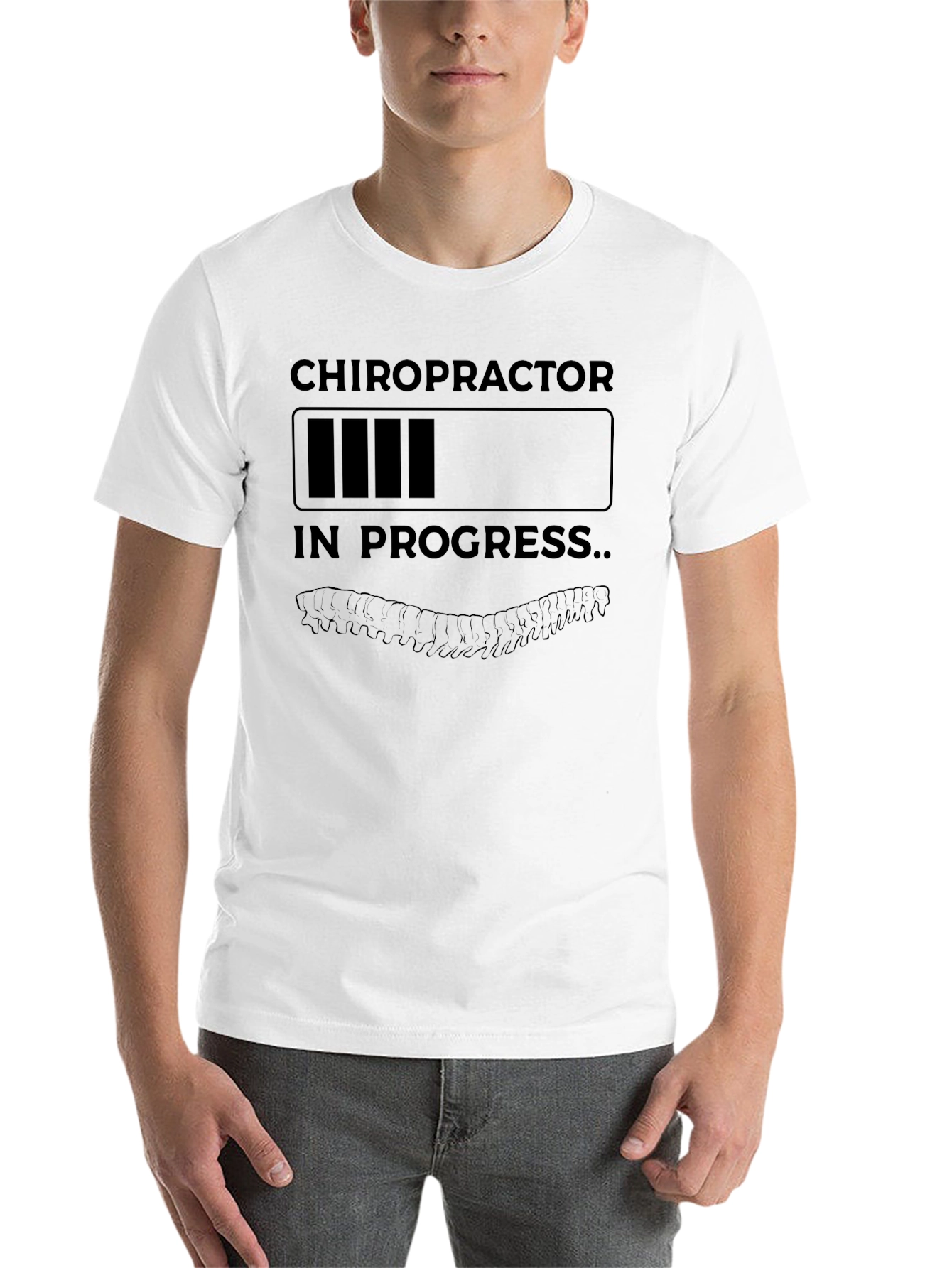 Black Chiropractor In Progress Funny T-Shirt view 14