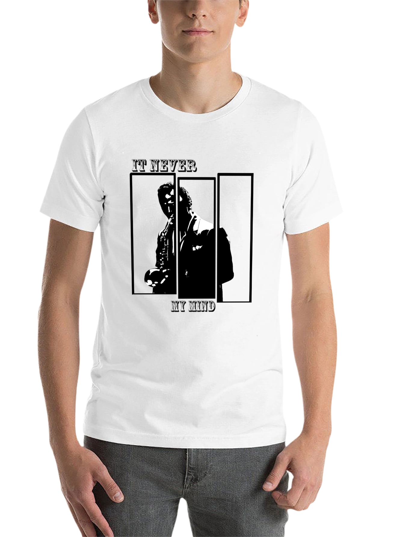 Black Jazz Saxophone Graphic Tee - Classic Black T-Shirt view 14