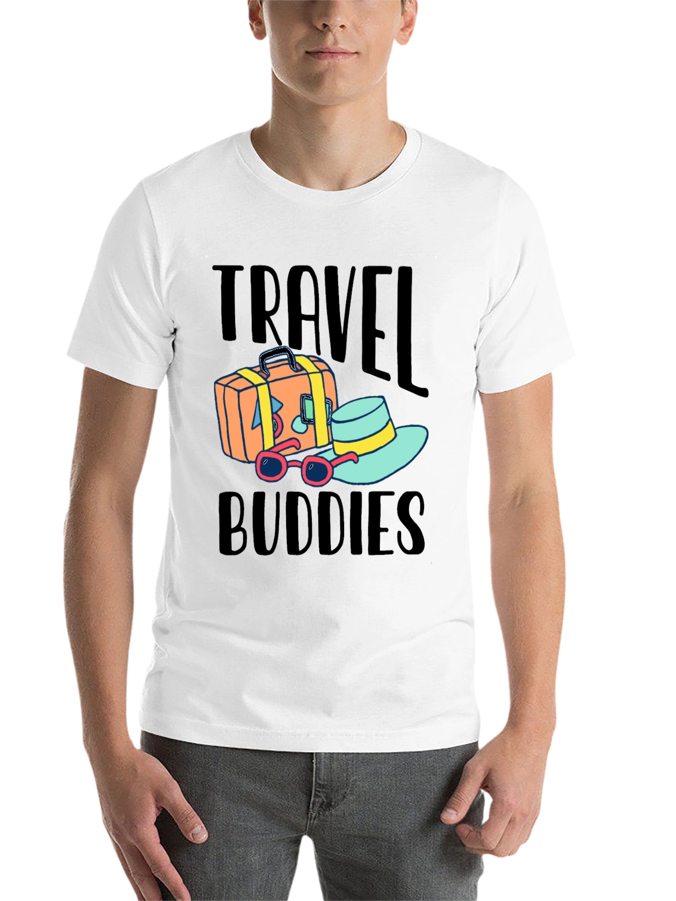 Black Travel Buddies T-Shirt view 14