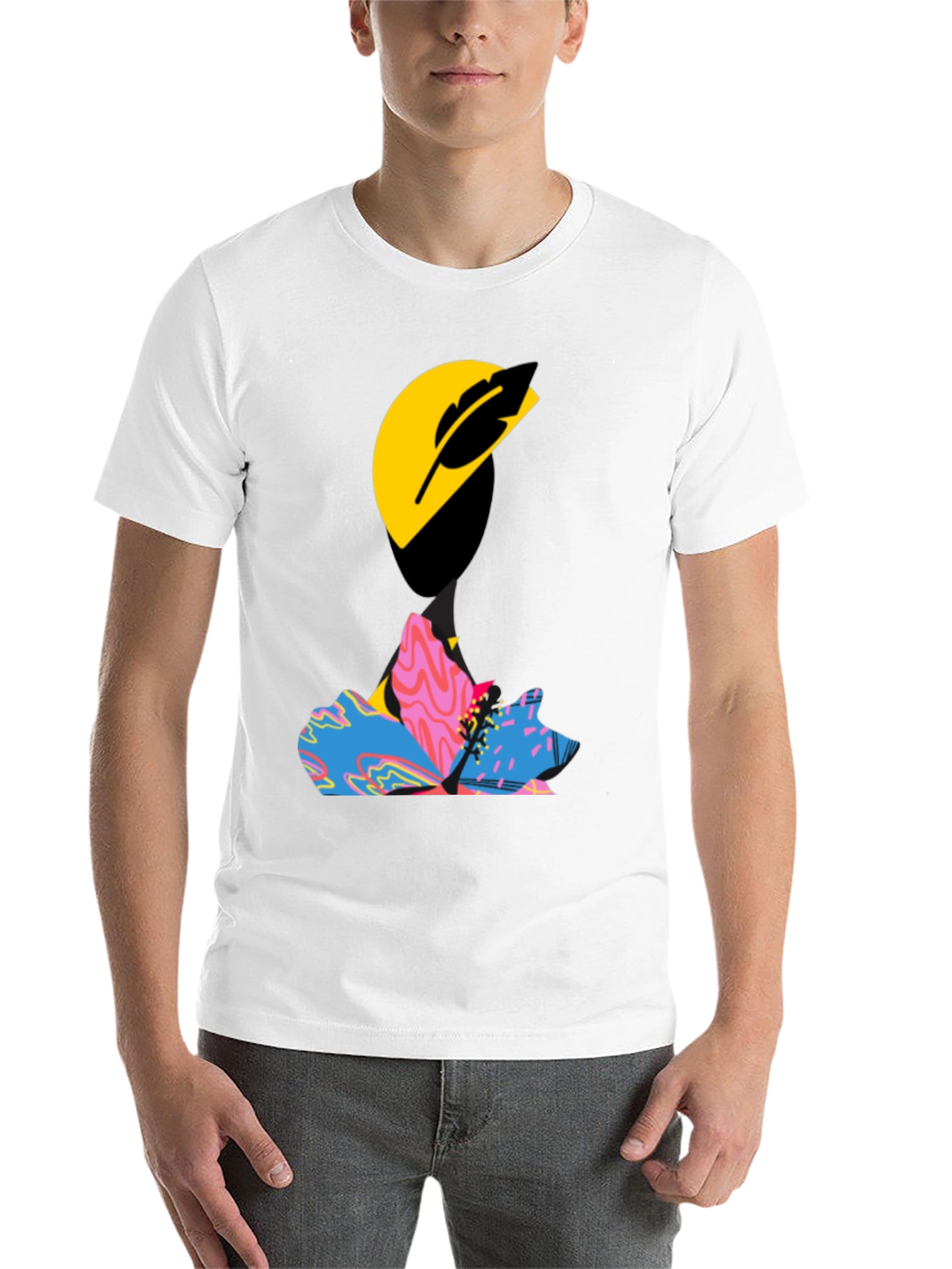 Black Abstract Graphic Print Black T-Shirt view 14