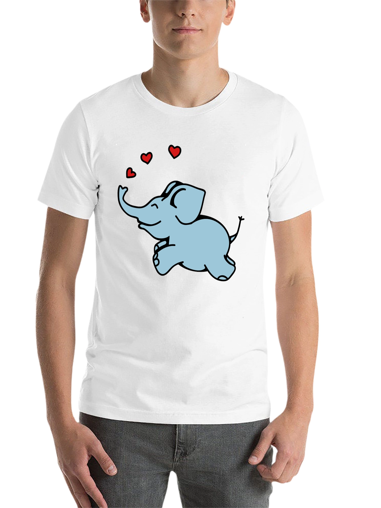 Black Elephant Love Graphic Tee - Unisex Comfort Fit view 14