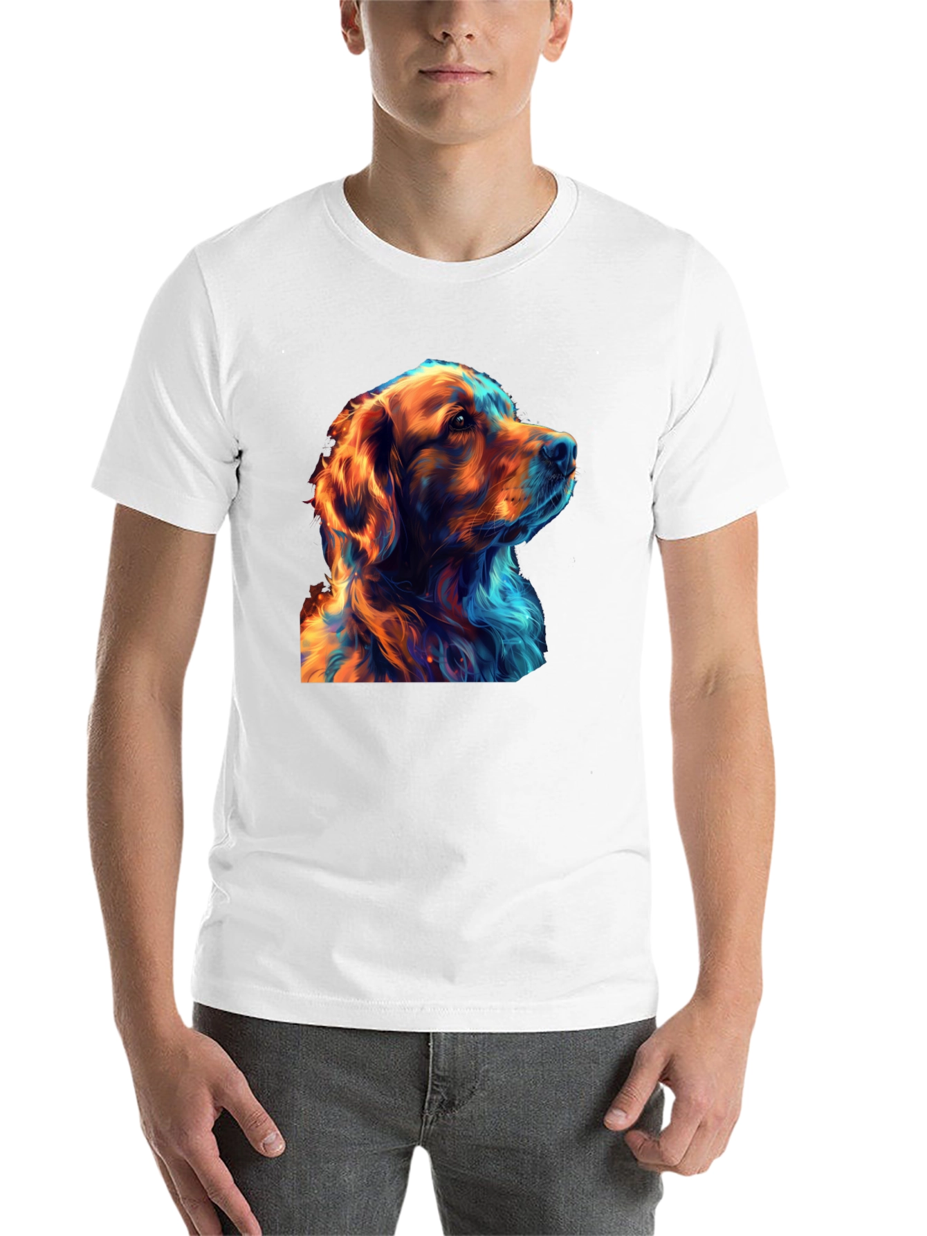 Cool Dog Art Graphic Black T-Shirt - 14
