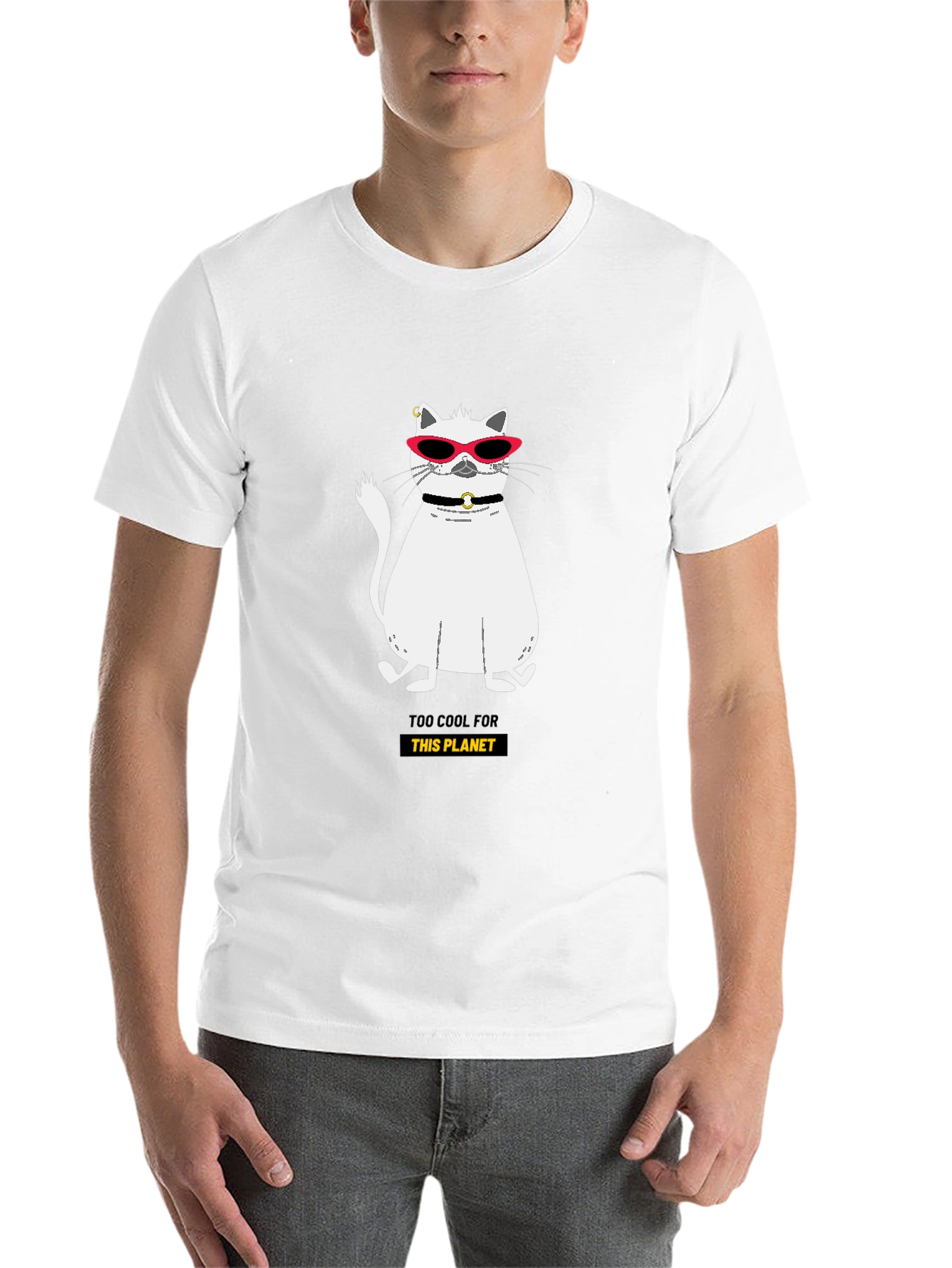 Black Cool Cat Graphic Tee - Too Cool For This Planet view 14