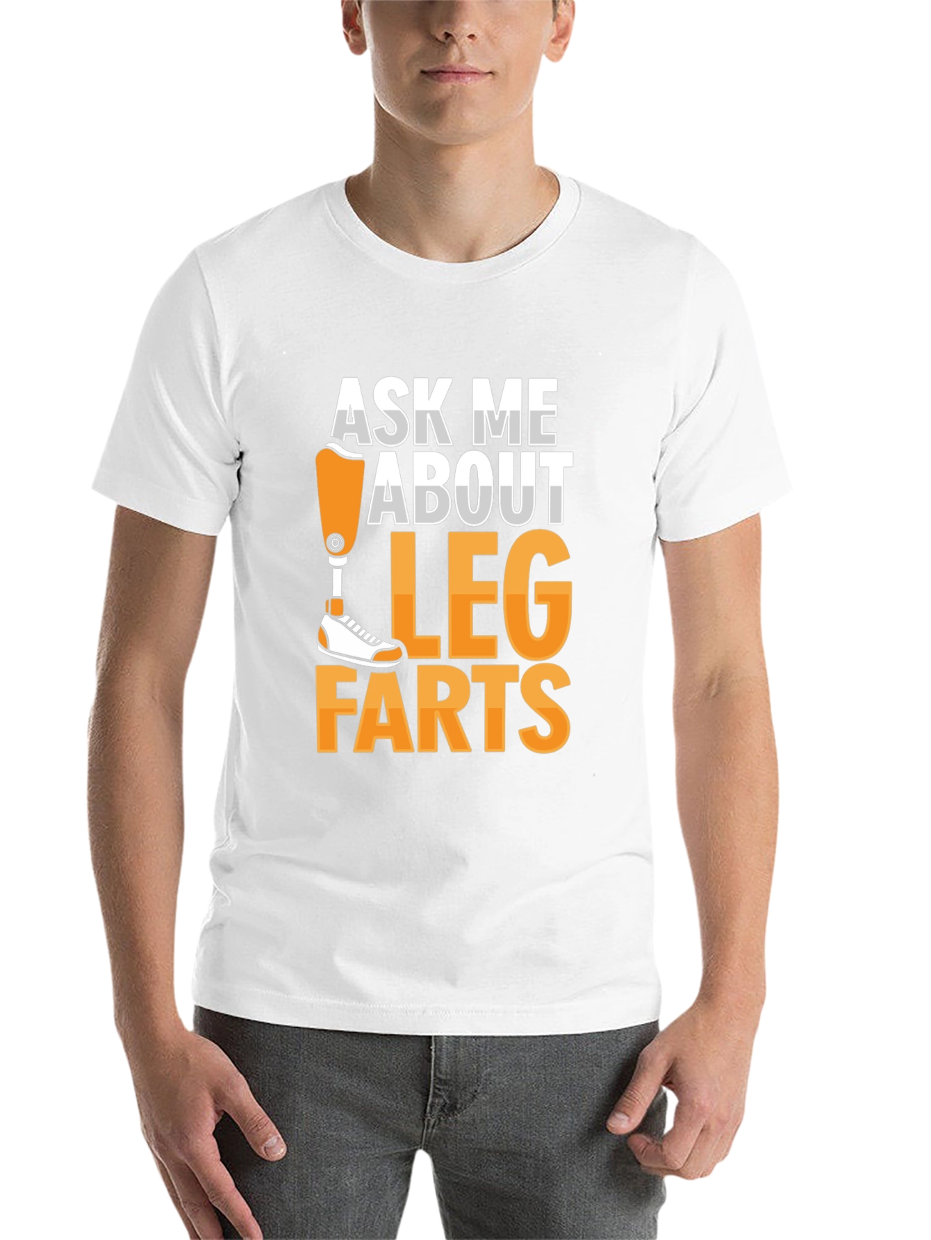 Black Ask Me About Leg Farts T-Shirt view 14