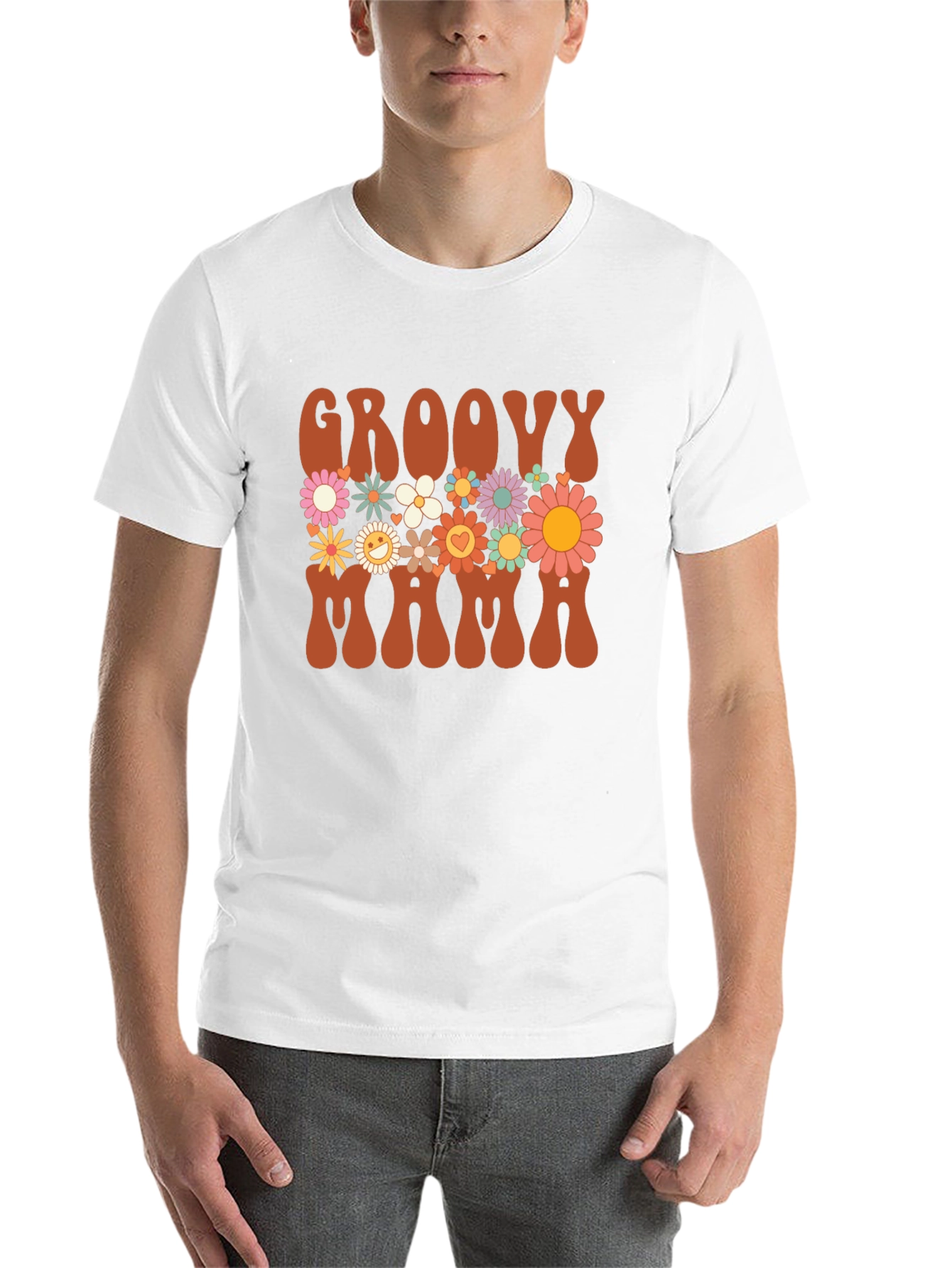 Black Groovy Mama Graphic Tee - Retro Floral Design view 14