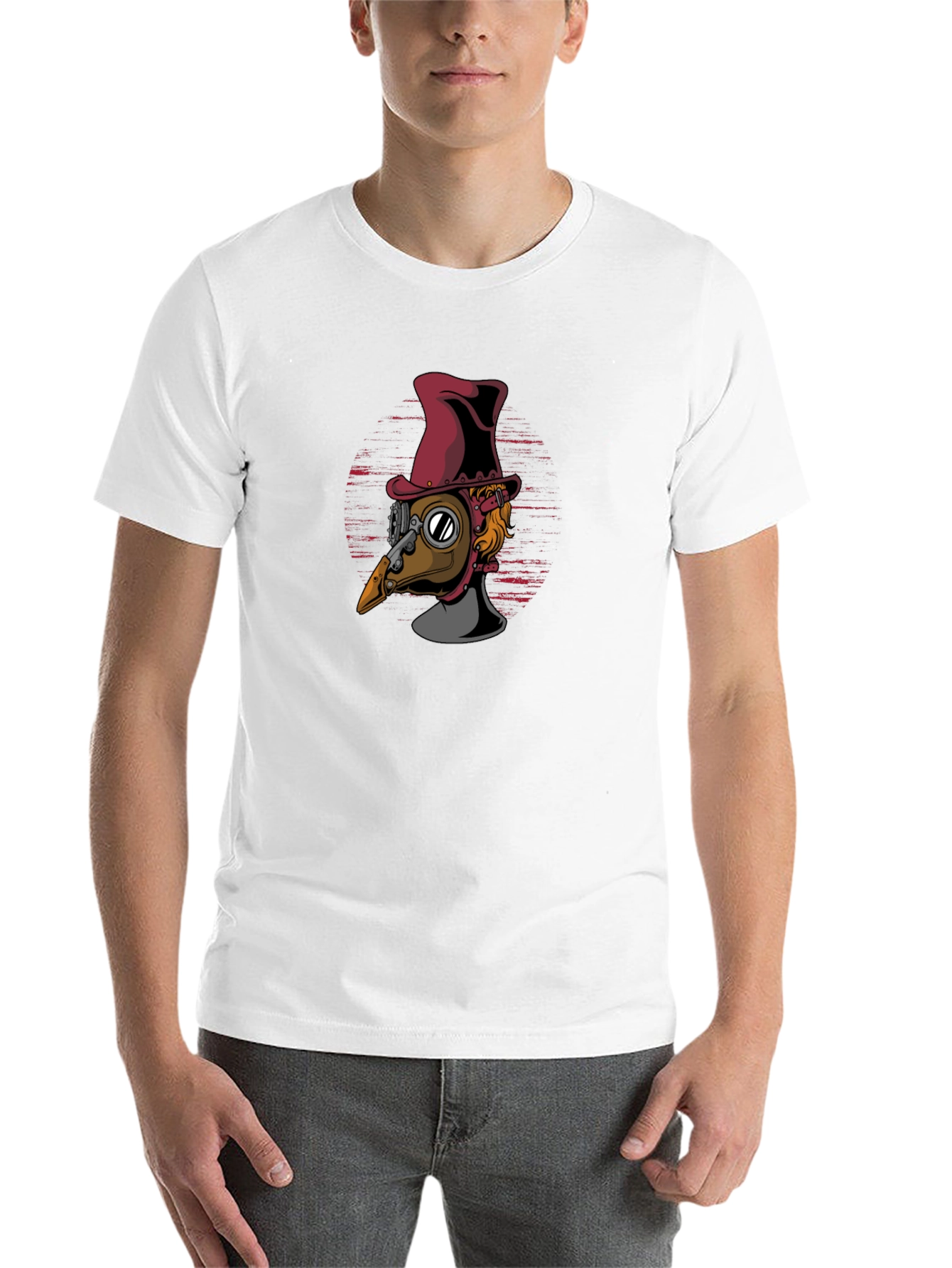 Black Steampunk Plague Doctor T-Shirt - Unique Design view 14