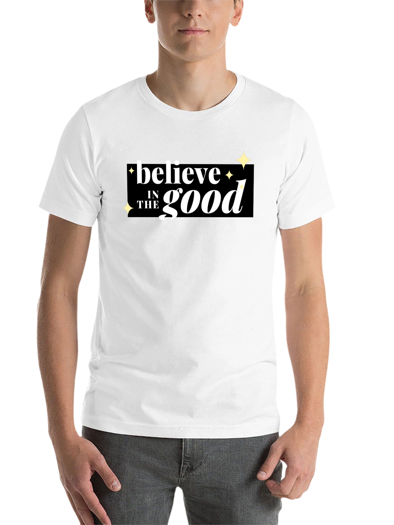 Black Believe in the Good Graphic T-Shirt view 14