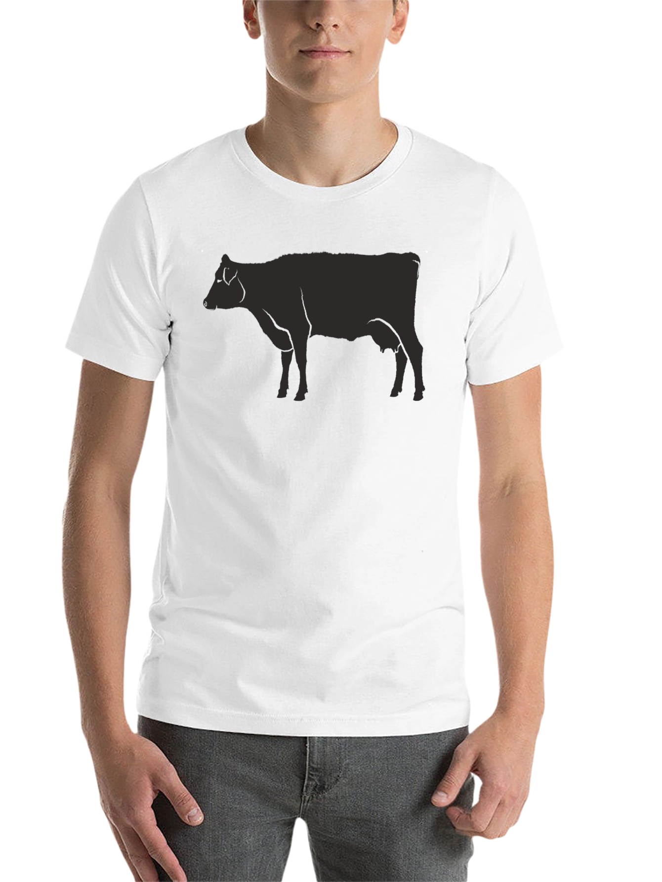 Black Black Cow Graphic Tee - Unisex Casual Top view 14