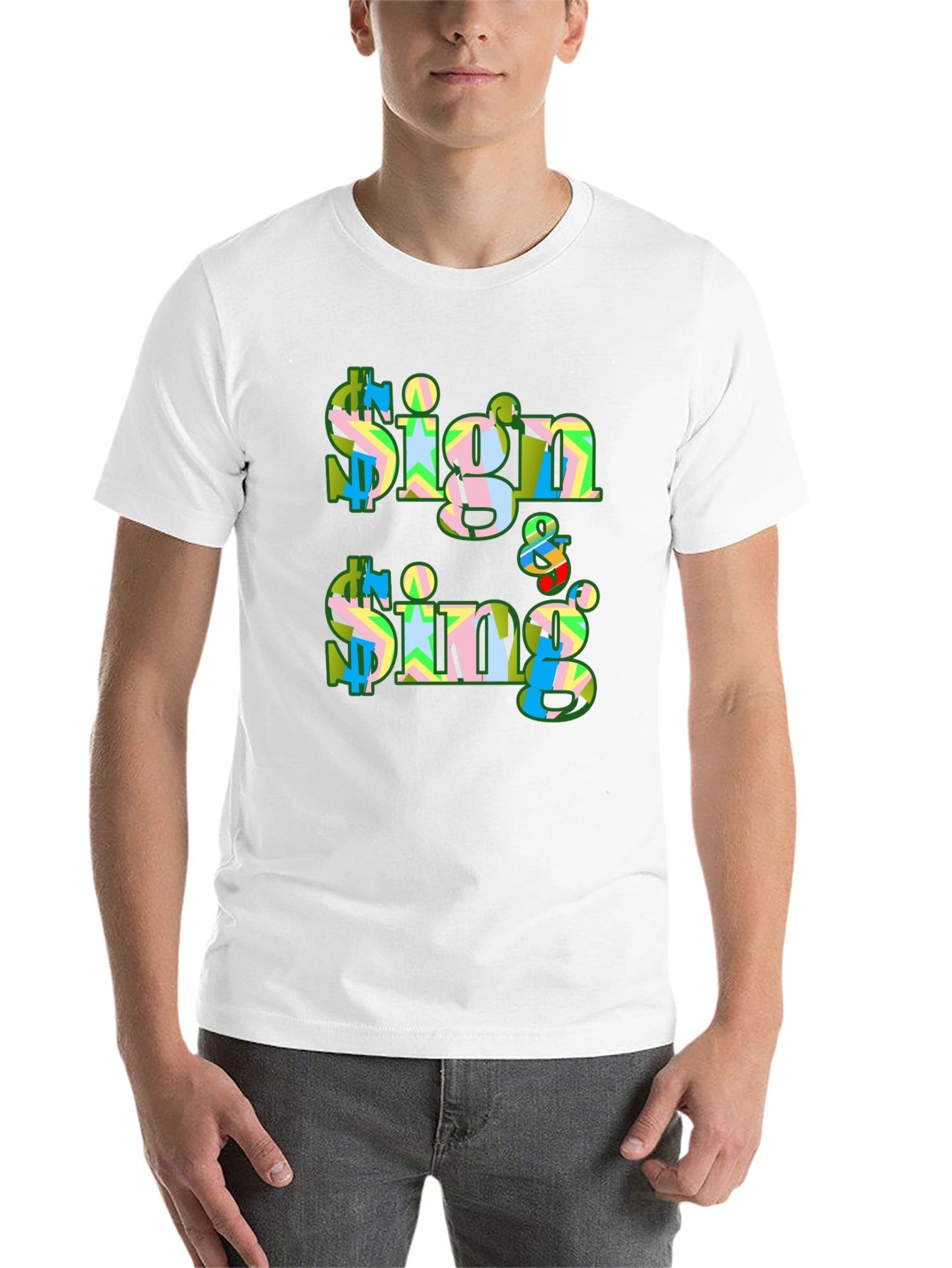 Black Sign & Sing Graphic T-Shirt - Bold Print view 14