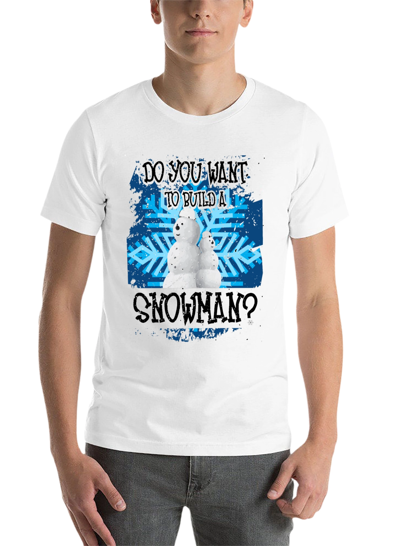 Black Do You Want To Build A Snowman Black T-Shirt view 14