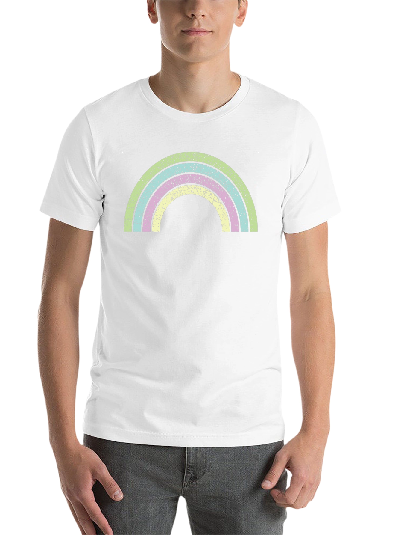 Black Retro Rainbow Graphic T-Shirt - Soft Cotton Blend view 14