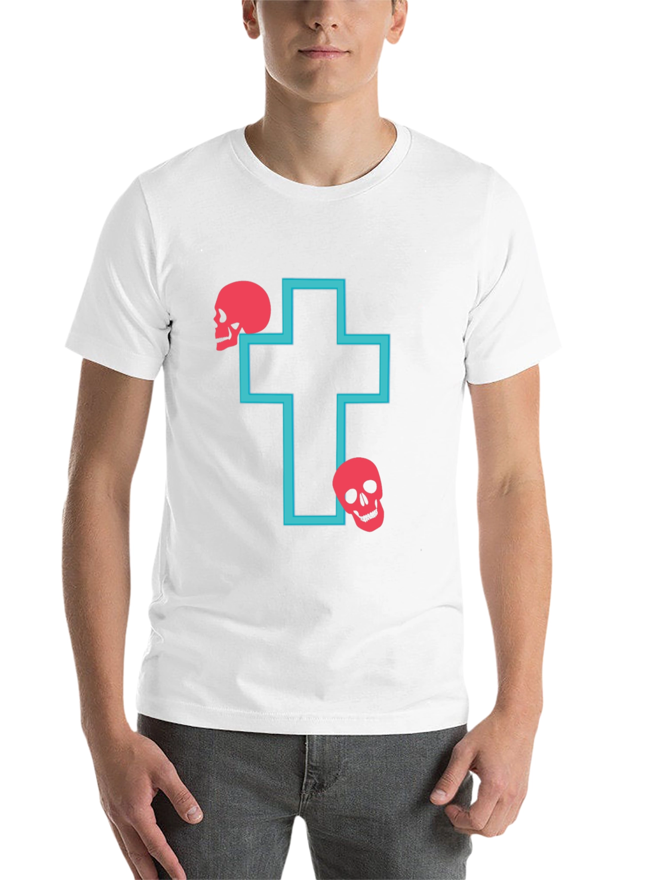 Black Skull Cross Graphic T-Shirt view 14