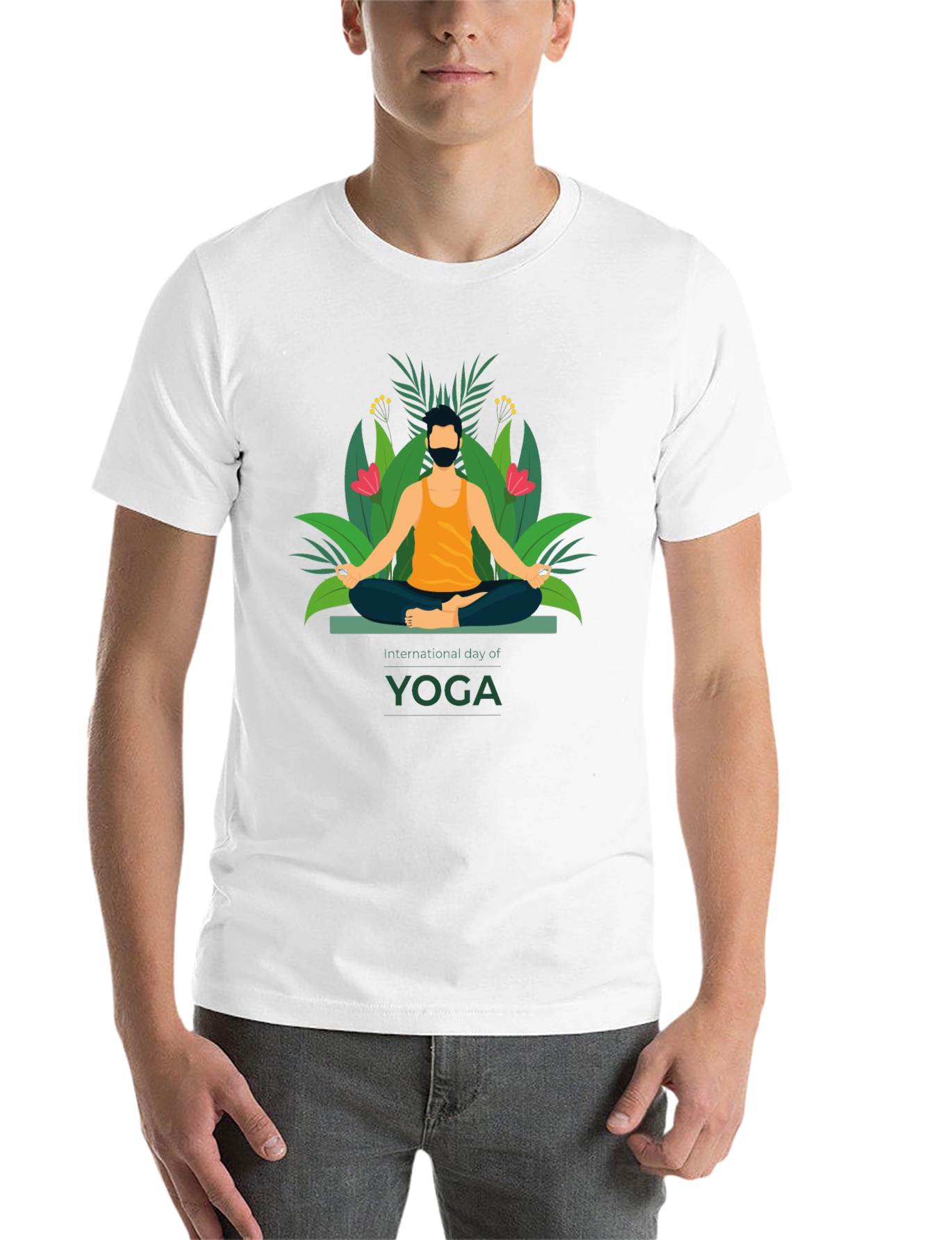 Black International Yoga Day Graphic Tee - Black view 14