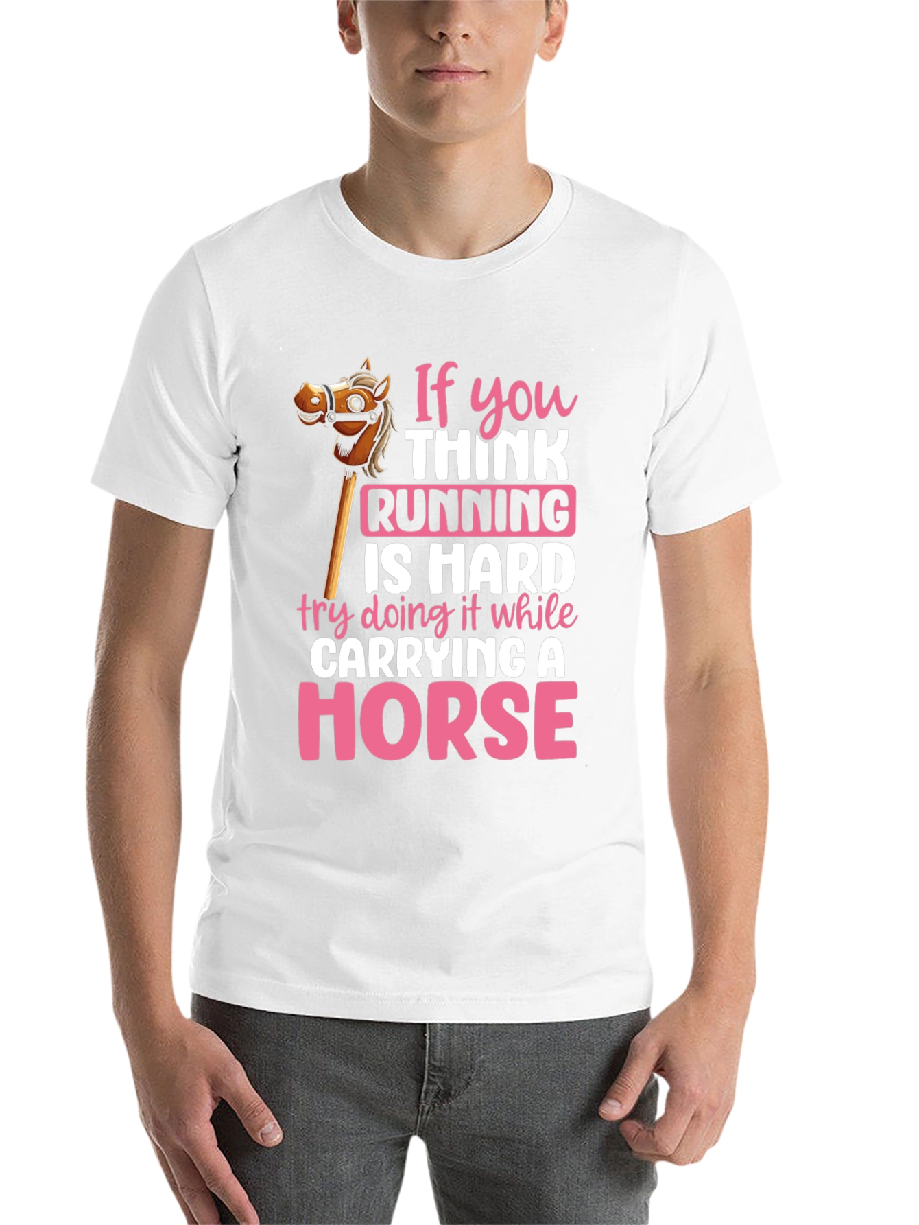 Black Running Is Hard Horse T-Shirt view 14