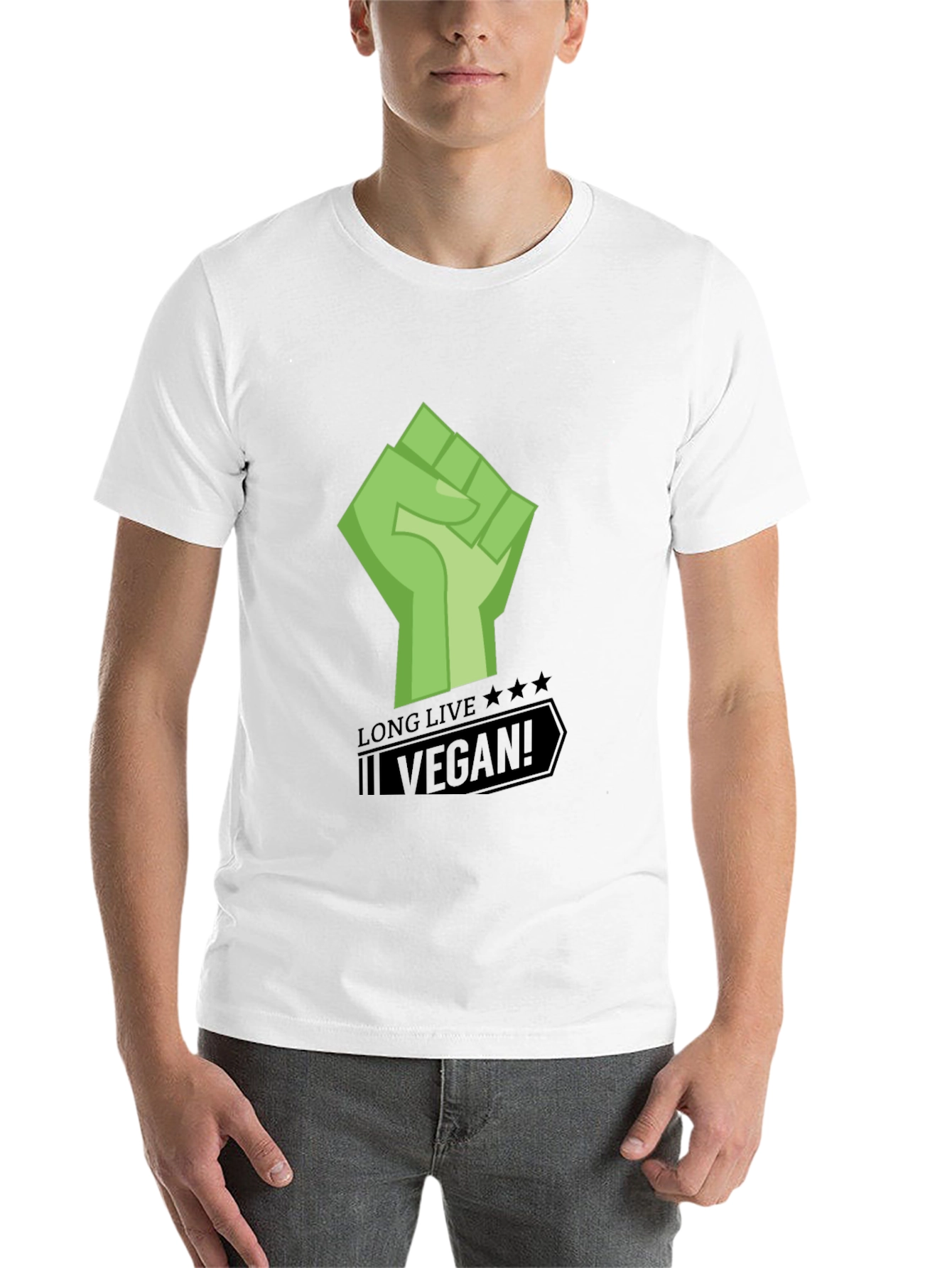 Black Long Live Vegan Graphic Print Black T-Shirt view 14