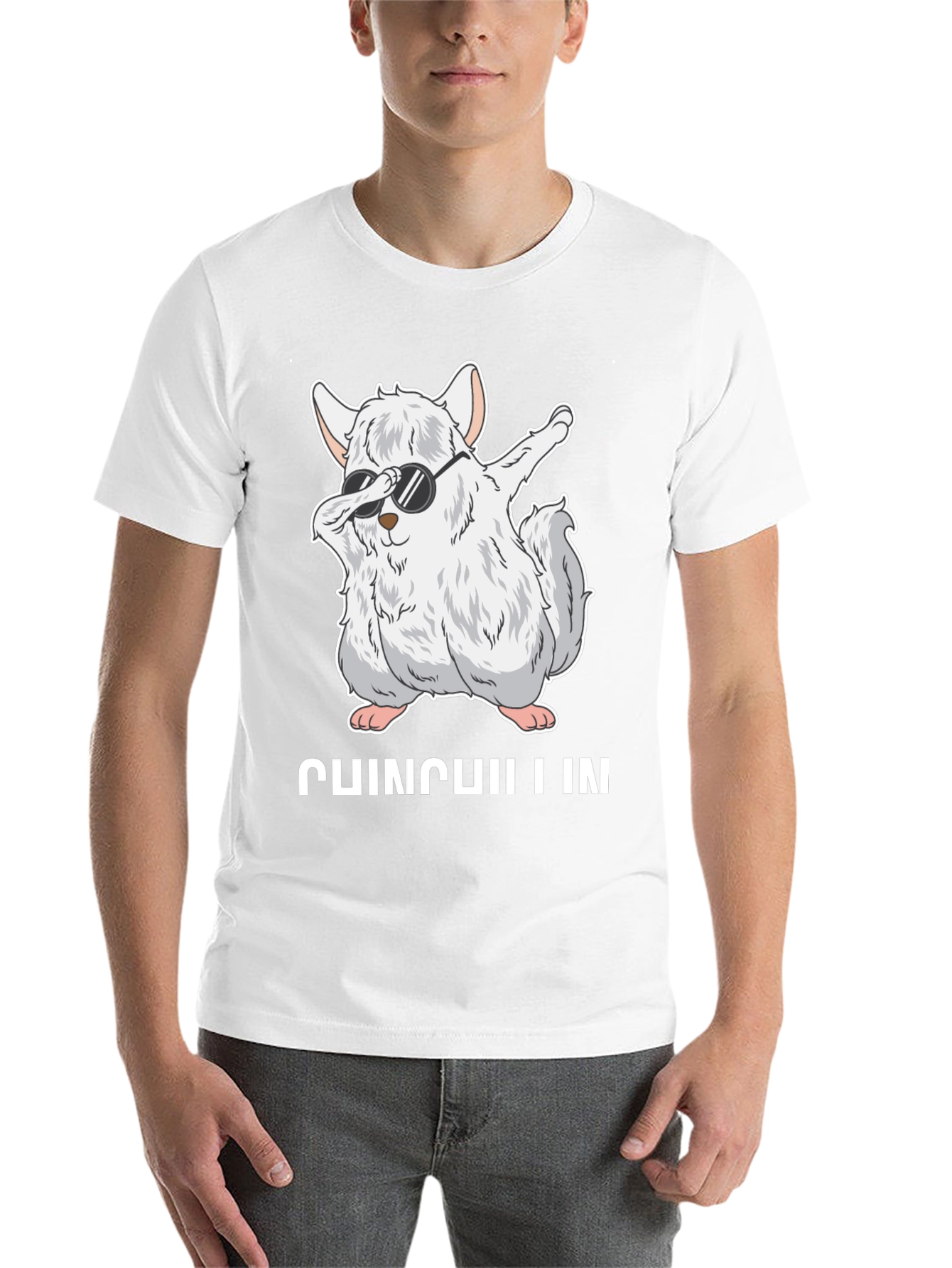 Black Chinchilla Dabbing T-Shirt - Funny Animal Tee view 14