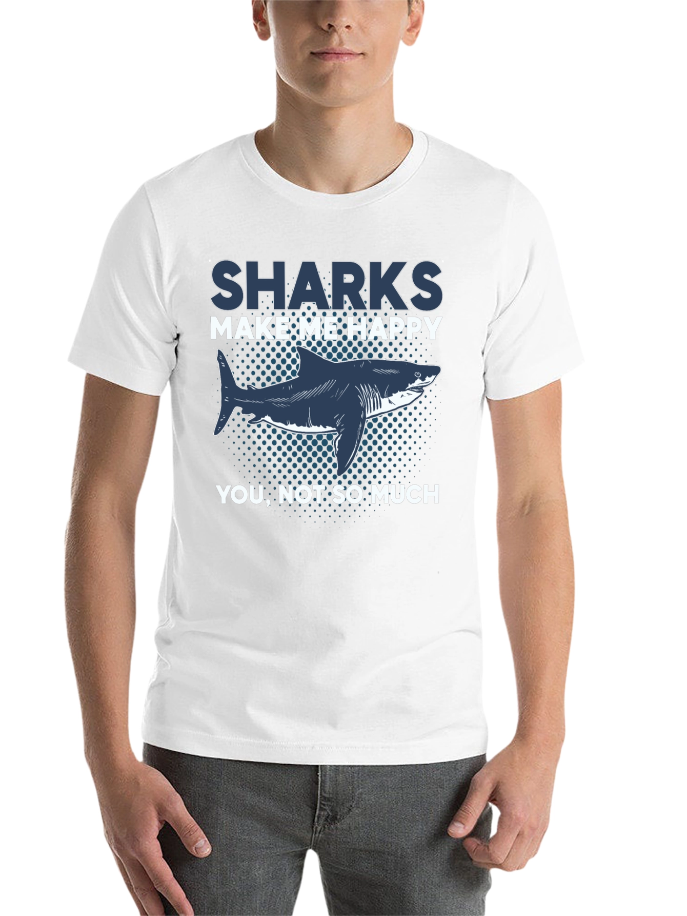 Black Sharks Make Me Happy Graphic T-Shirt view 14