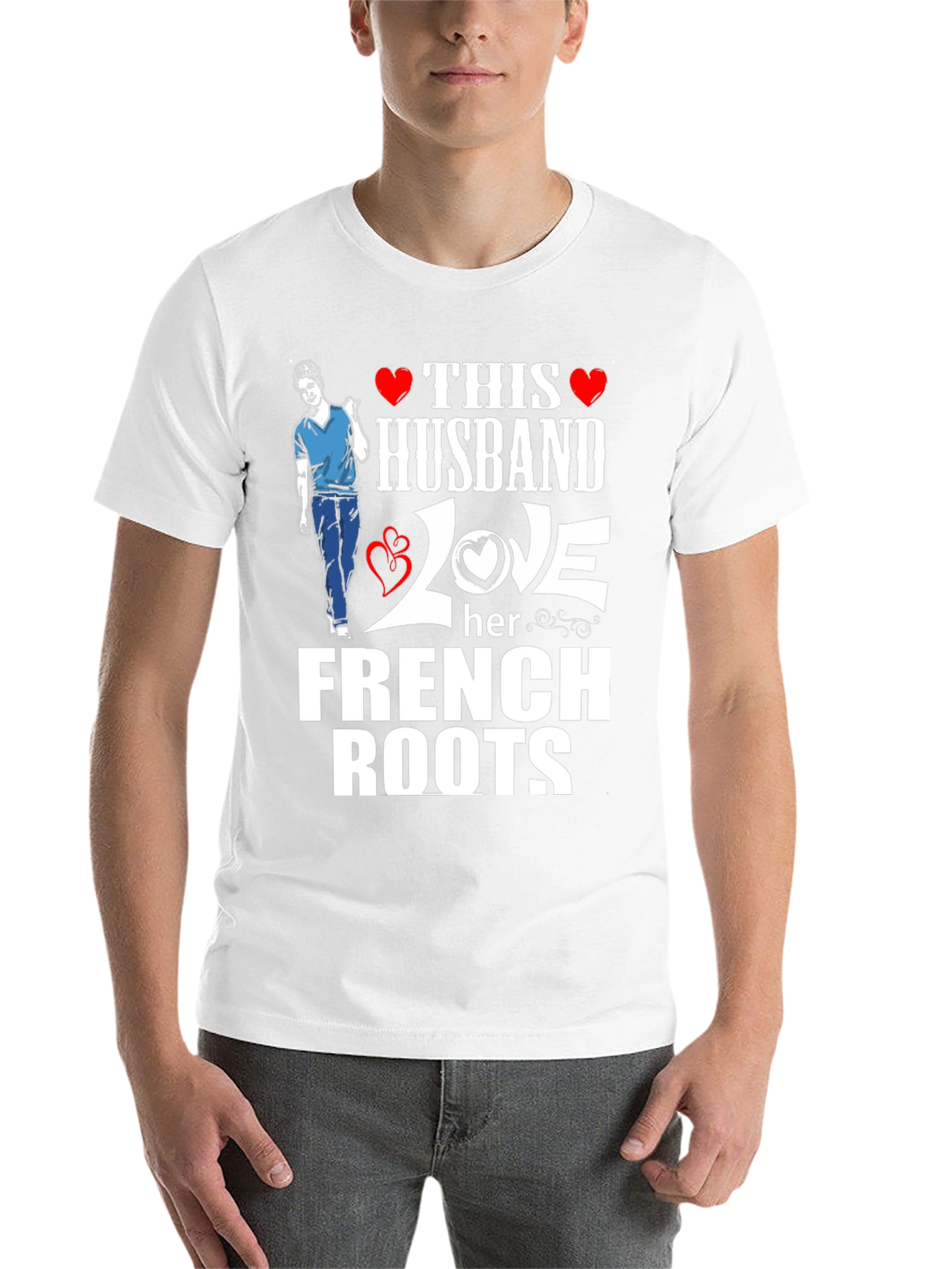 Black Husband Loves French Roots Graphic T-Shirt view 14
