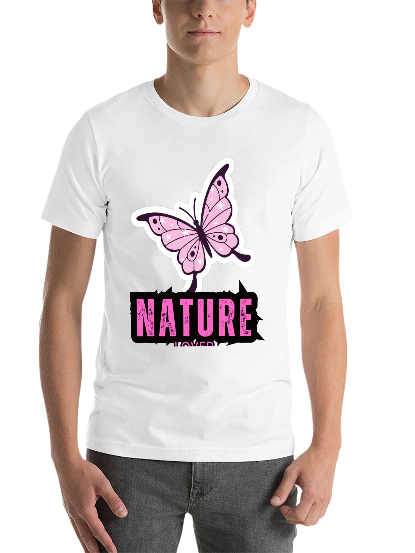 Black Nature Lover Butterfly Graphic T-Shirt view 14