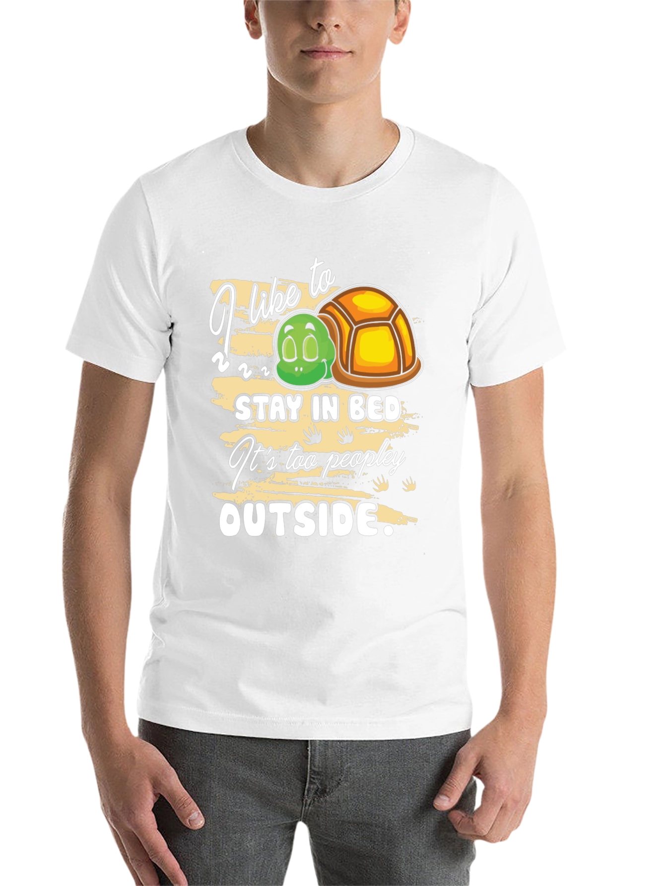 Black I Like to Stay in Bed Turtle T-Shirt view 14