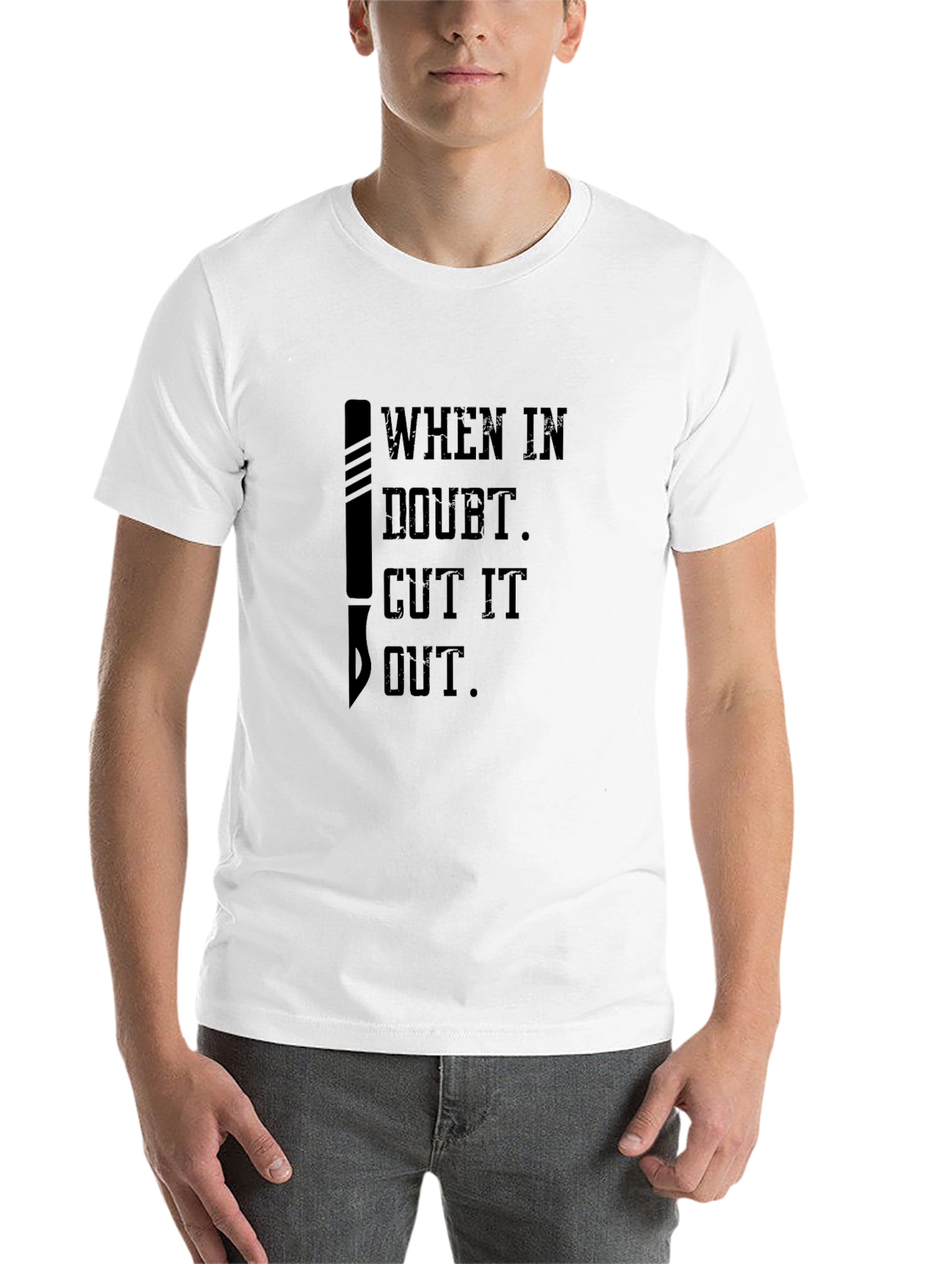Black When in Doubt Cut it Out T-Shirt view 14