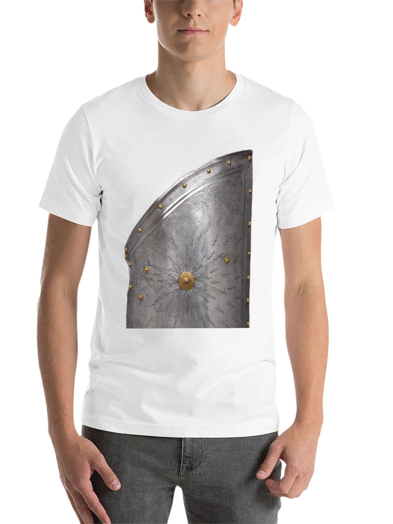 Black Medieval Knight Armor Graphic Tee - Unique Design view 14