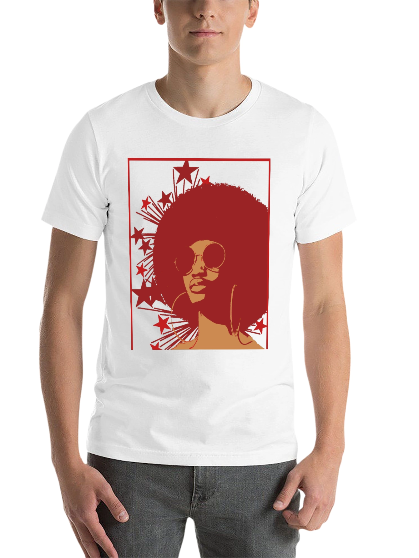Retro Afro Star Graphic Tee - Cool Vintage Style - 14