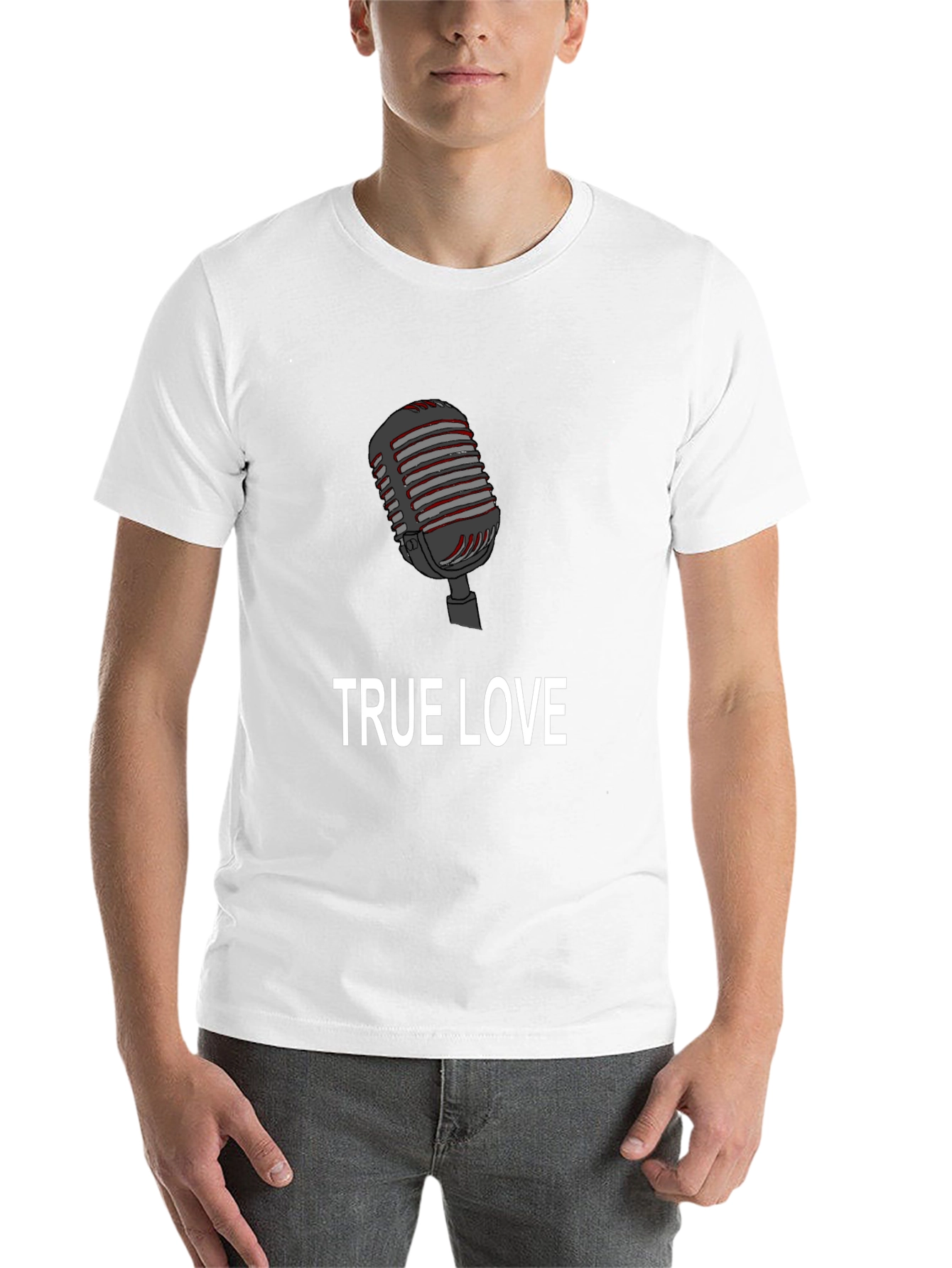 Black True Love Microphone Graphic Tee view 14