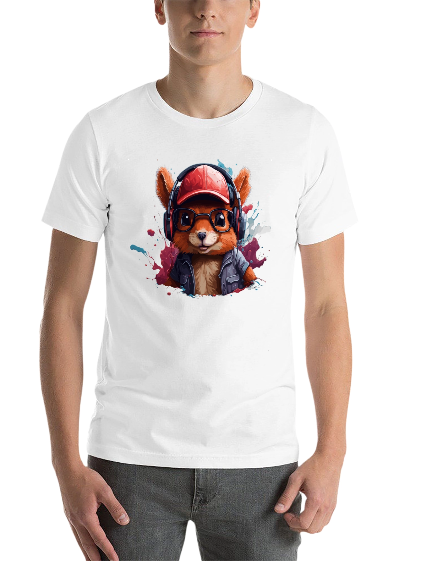 Black Stylish Squirrel Graphic T-Shirt - Trendy Urban Design view 14