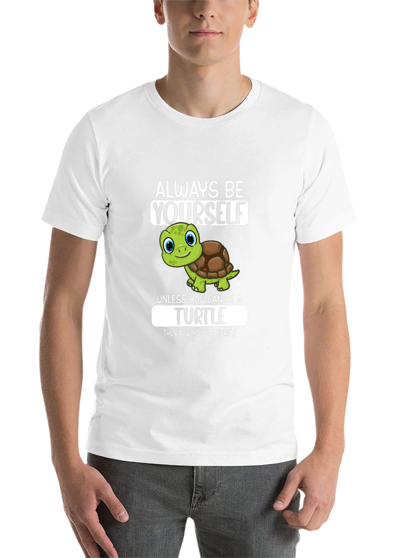 Black Always Be Yourself Turtle Graphic T-Shirt view 14