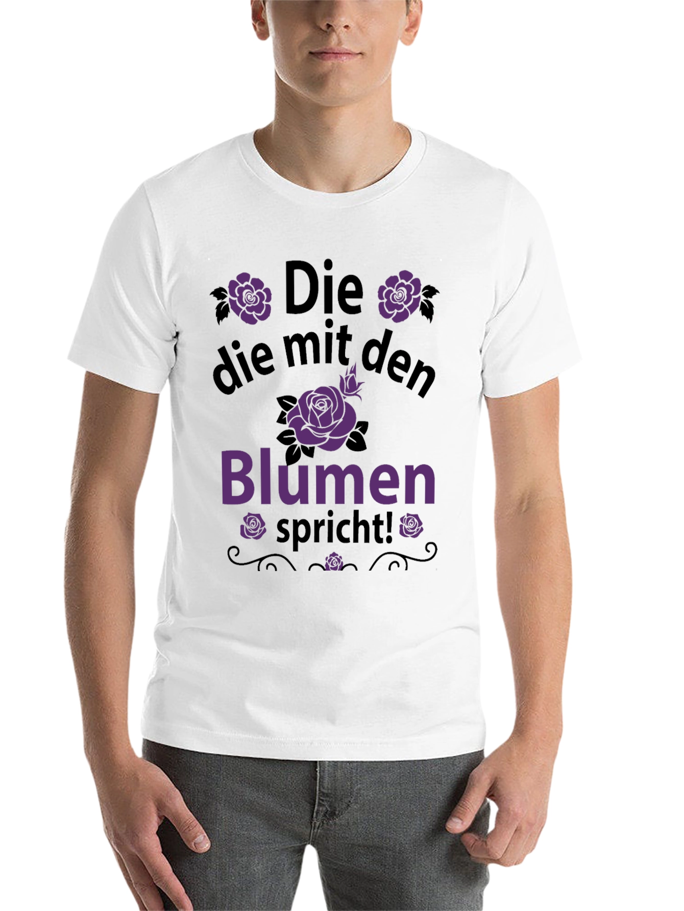 Black Die mit den Blumen Spricht T-Shirt view 14