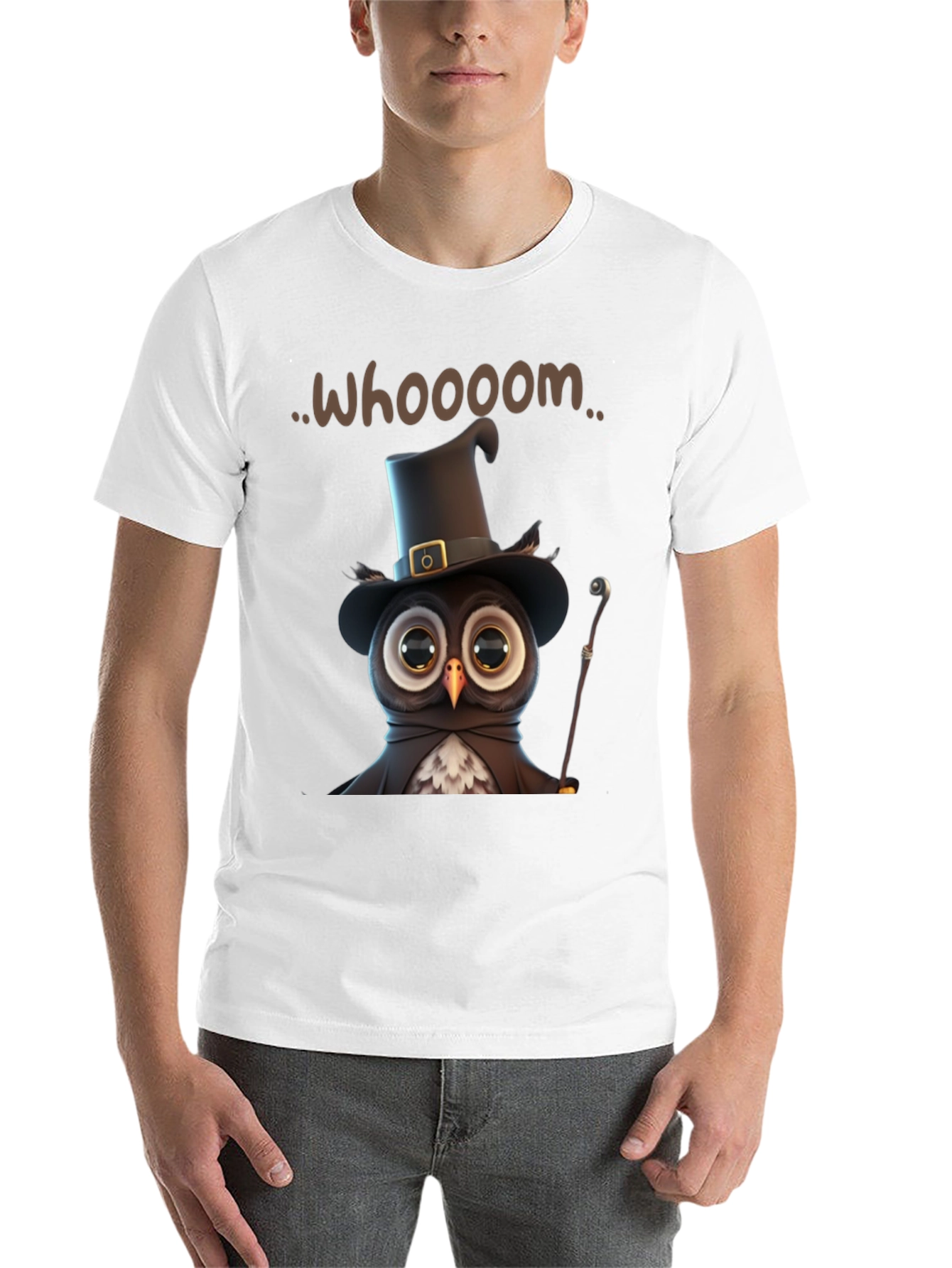 Black Whimsical Owl Graphic T-Shirt view 14