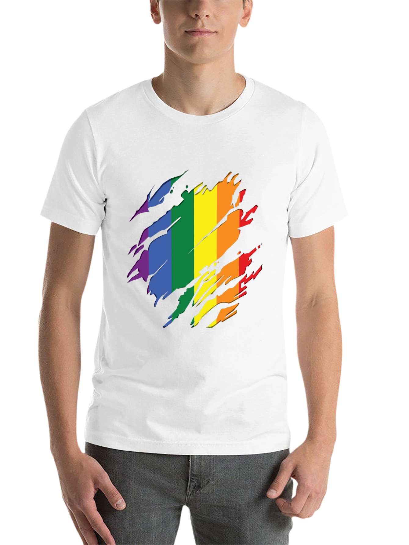 Pride Rainbow Graphic Tee - Stylish Black T-Shirt - 14
