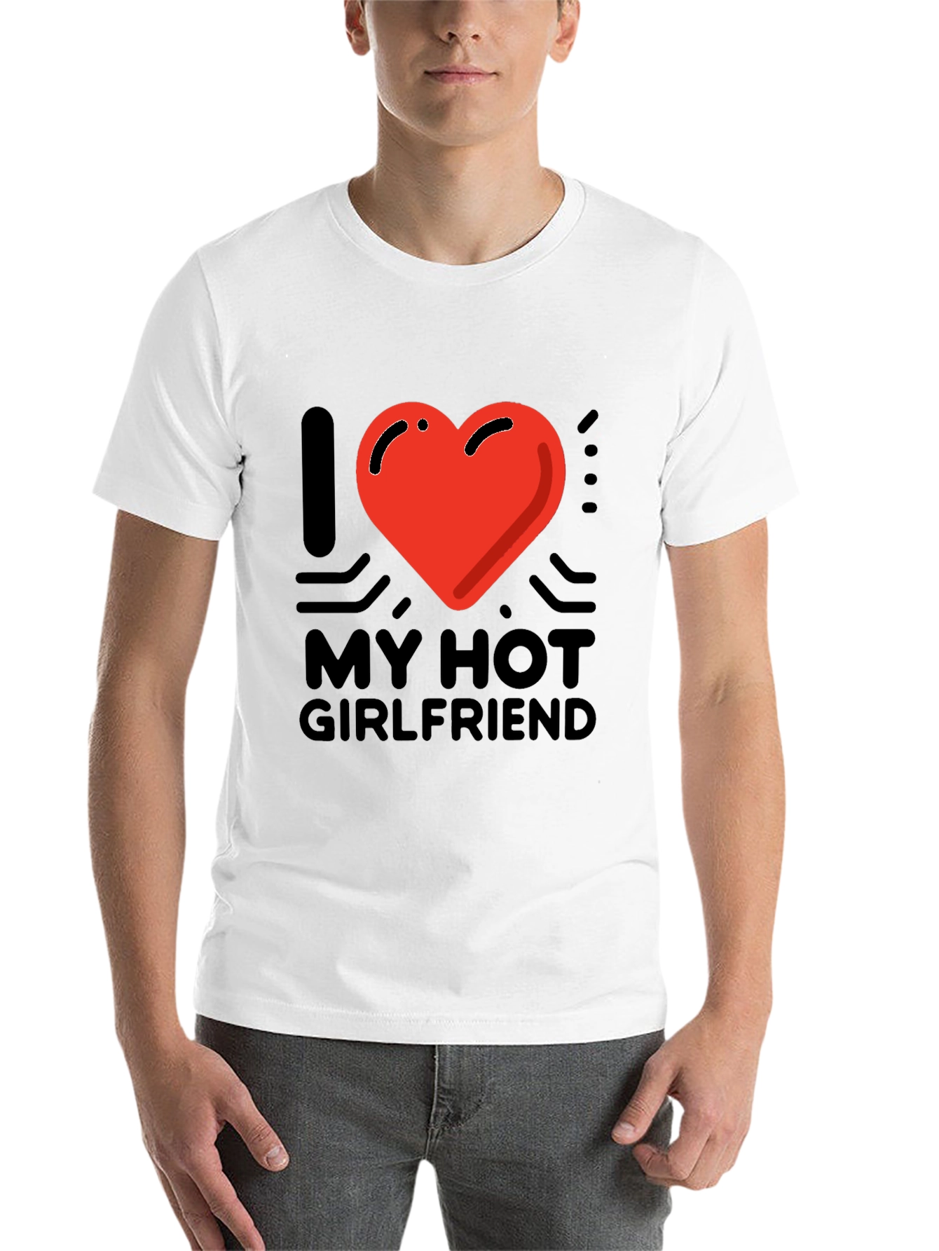 Black I Heart My Hot Girlfriend Graphic Tee - Black view 14