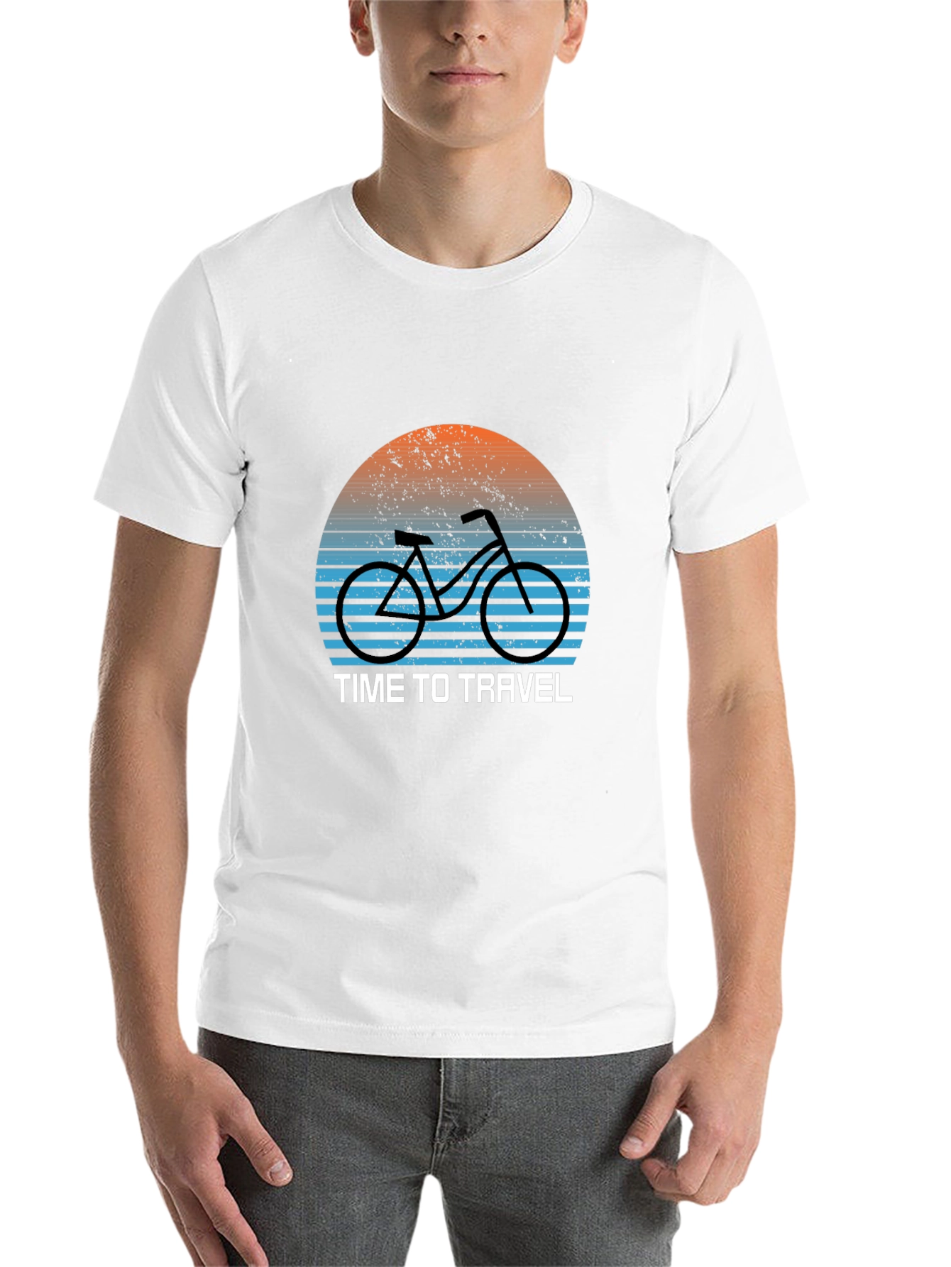 Black Time to Travel Bike Graphic T-Shirt view 14