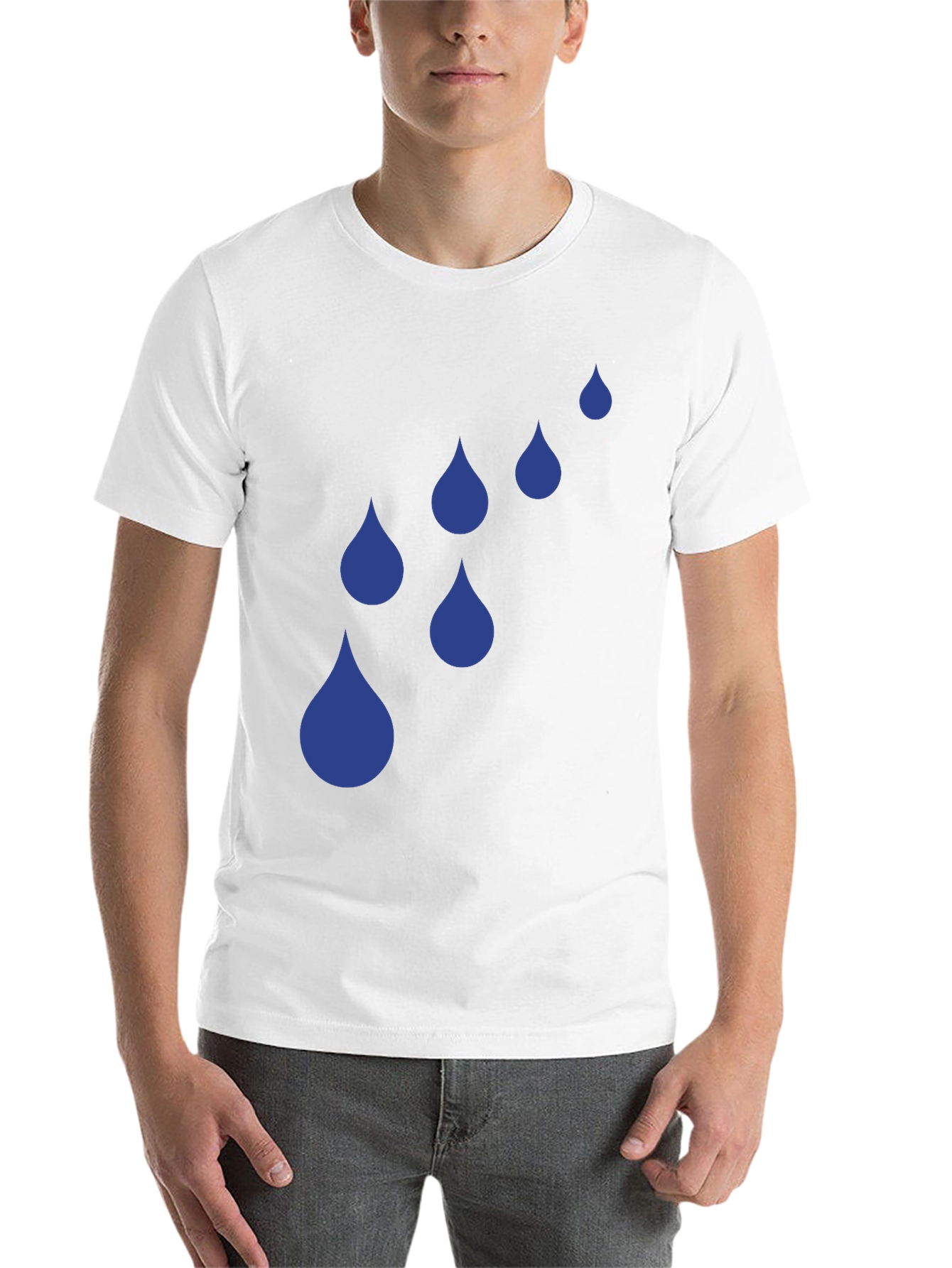 Black Blue Raindrop Graphic T-Shirt - Casual Style view 14