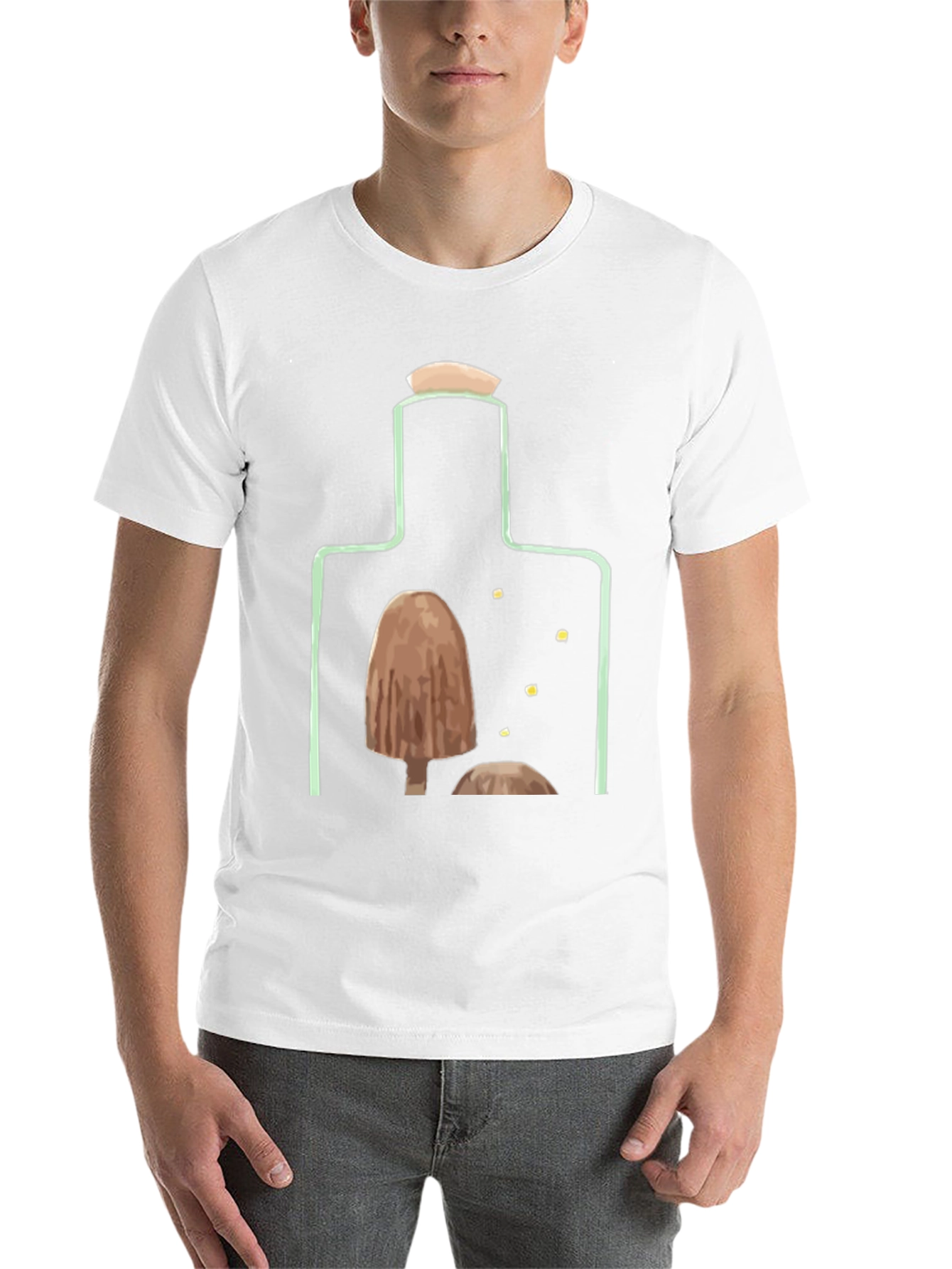 Black Mushroom Bottle Graphic T-Shirt view 14