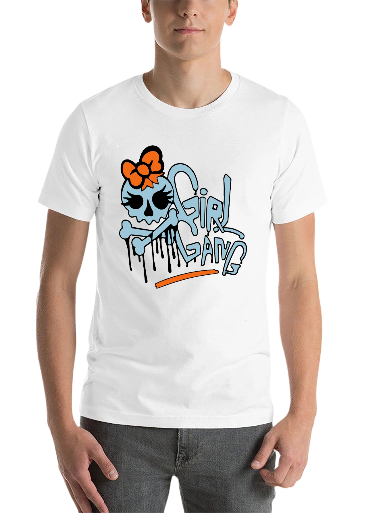 Black Girl Gang Graphic T-Shirt - Trendy Skull Design view 14