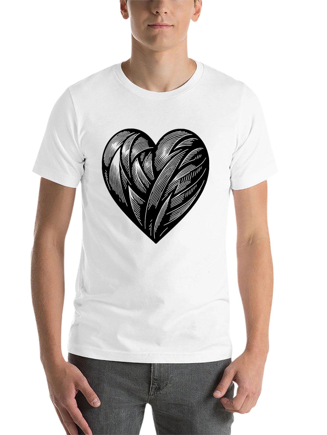 Black Black Heart Graphic Tee - Modern Casual Style view 14