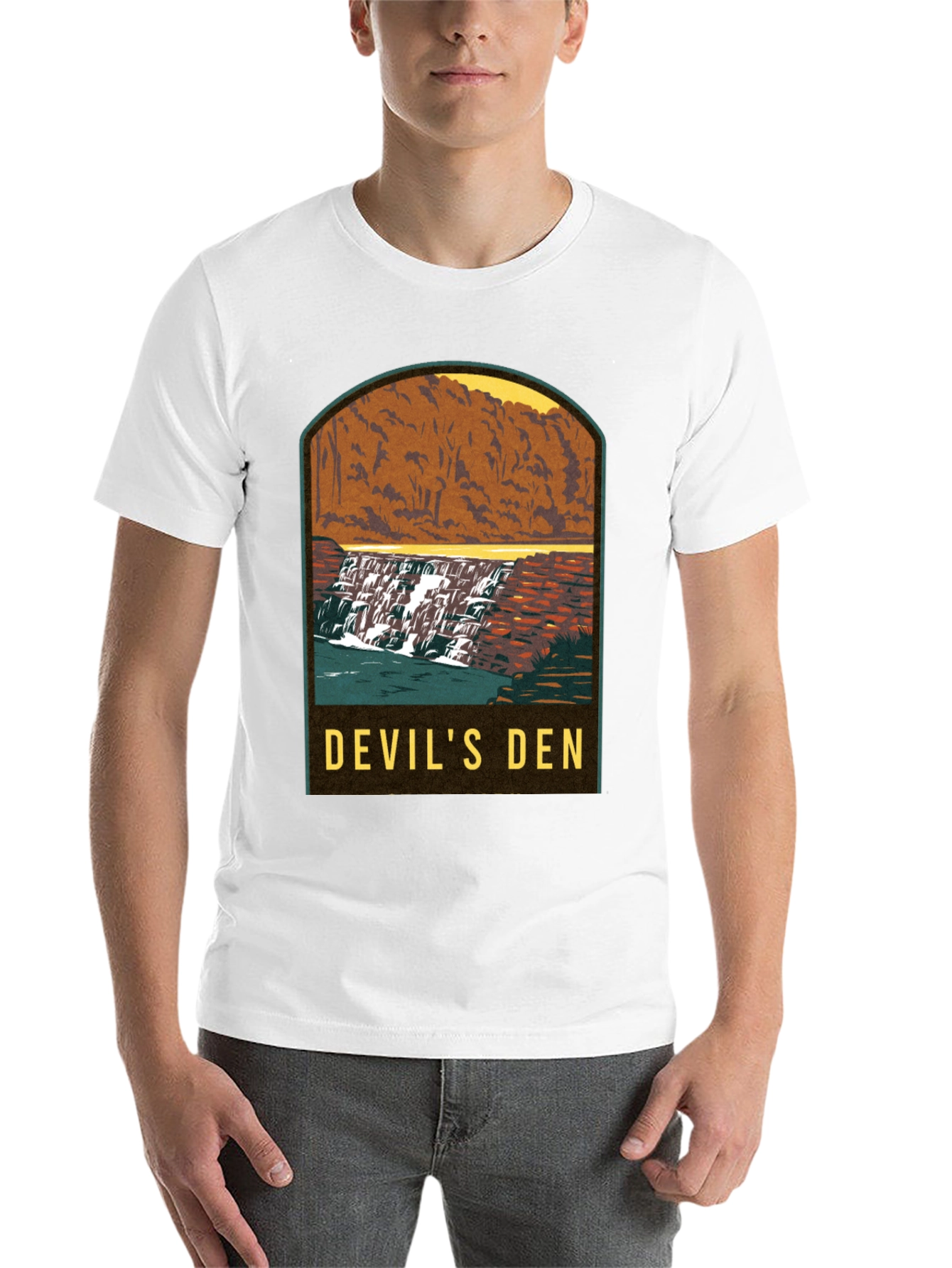 Black Devil's Den Waterfall Graphic Tee - Black view 14